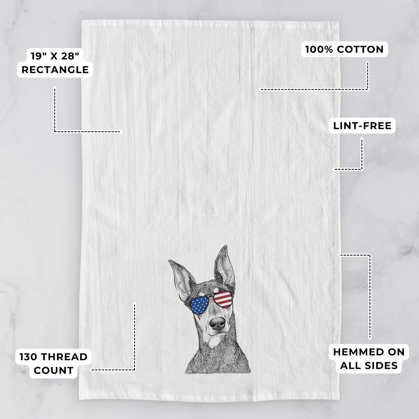 Jenna the Doberman Pinscher Tea Towel