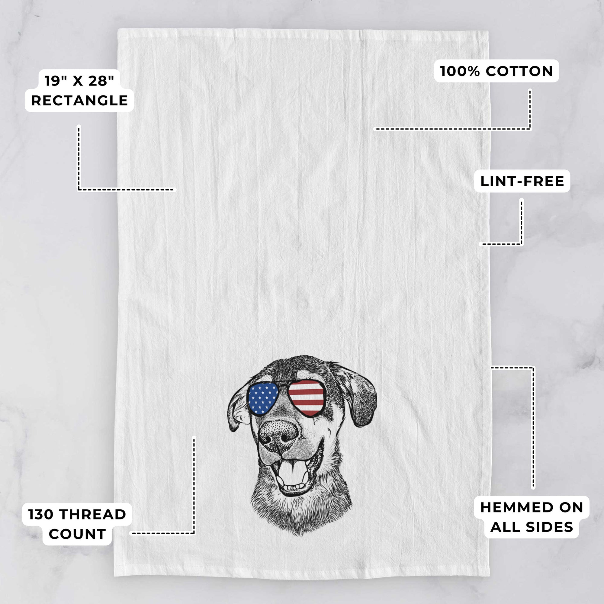 Jet the Mixed Breed Tea Towel