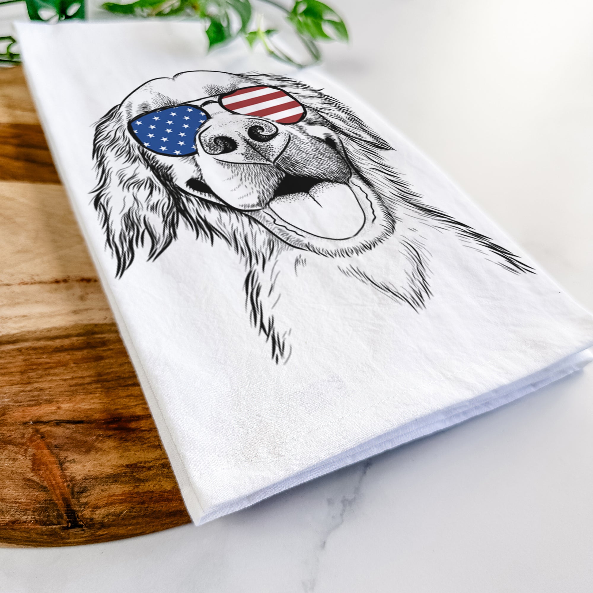 Jordy the Golden Retriever Tea Towel