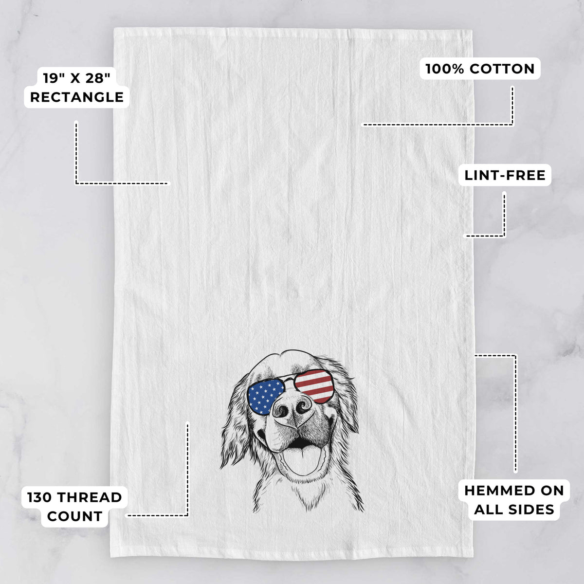 Jordy the Golden Retriever Tea Towel