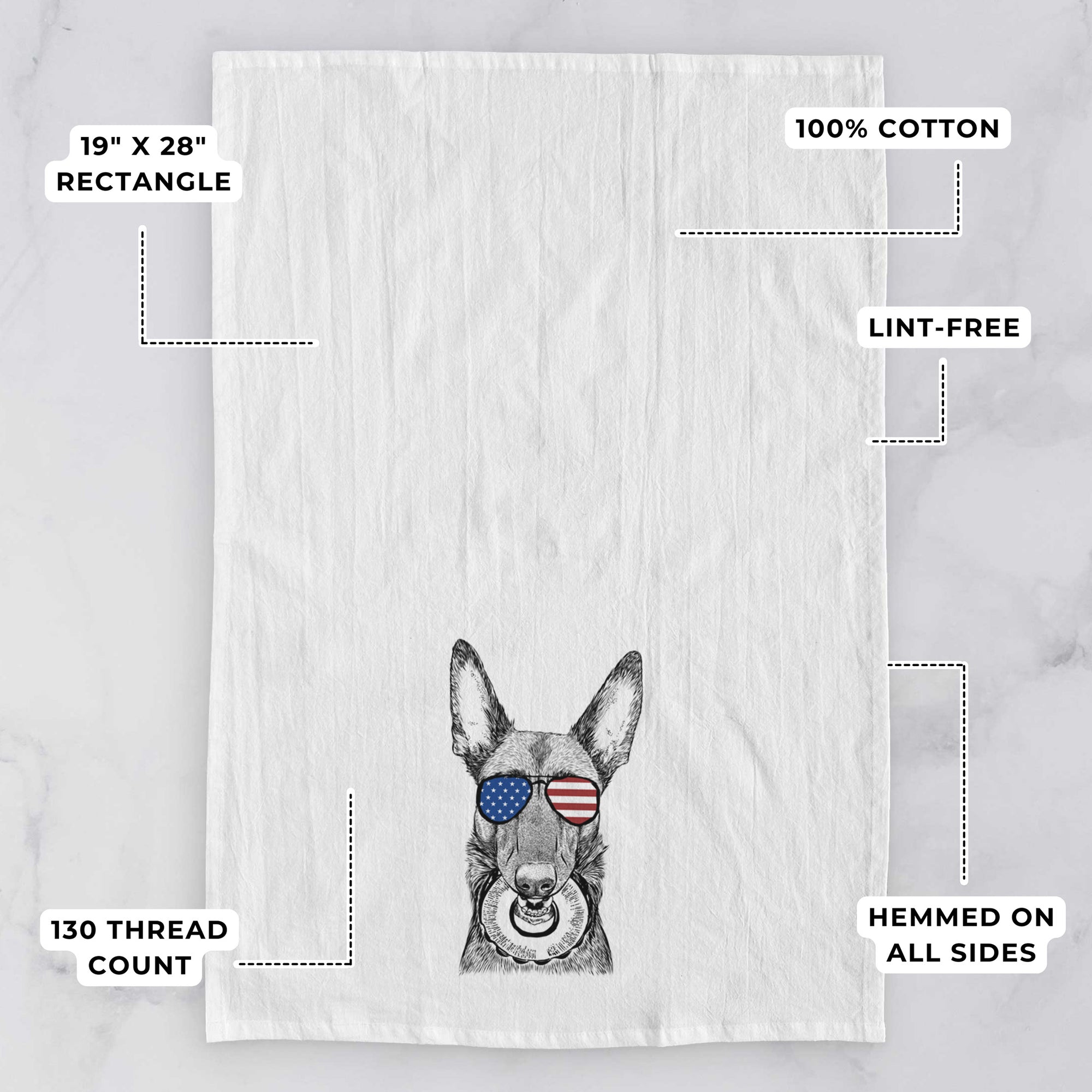 Juno the Belgian Malinois Tea Towel