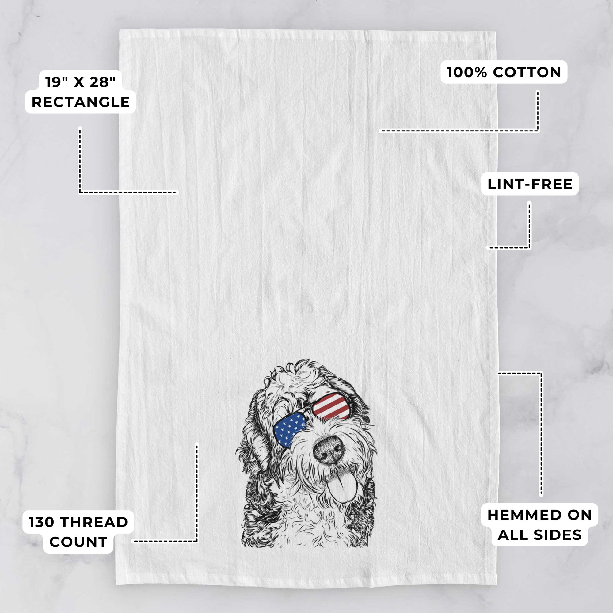 Kaci the Bernedoodle Tea Towel