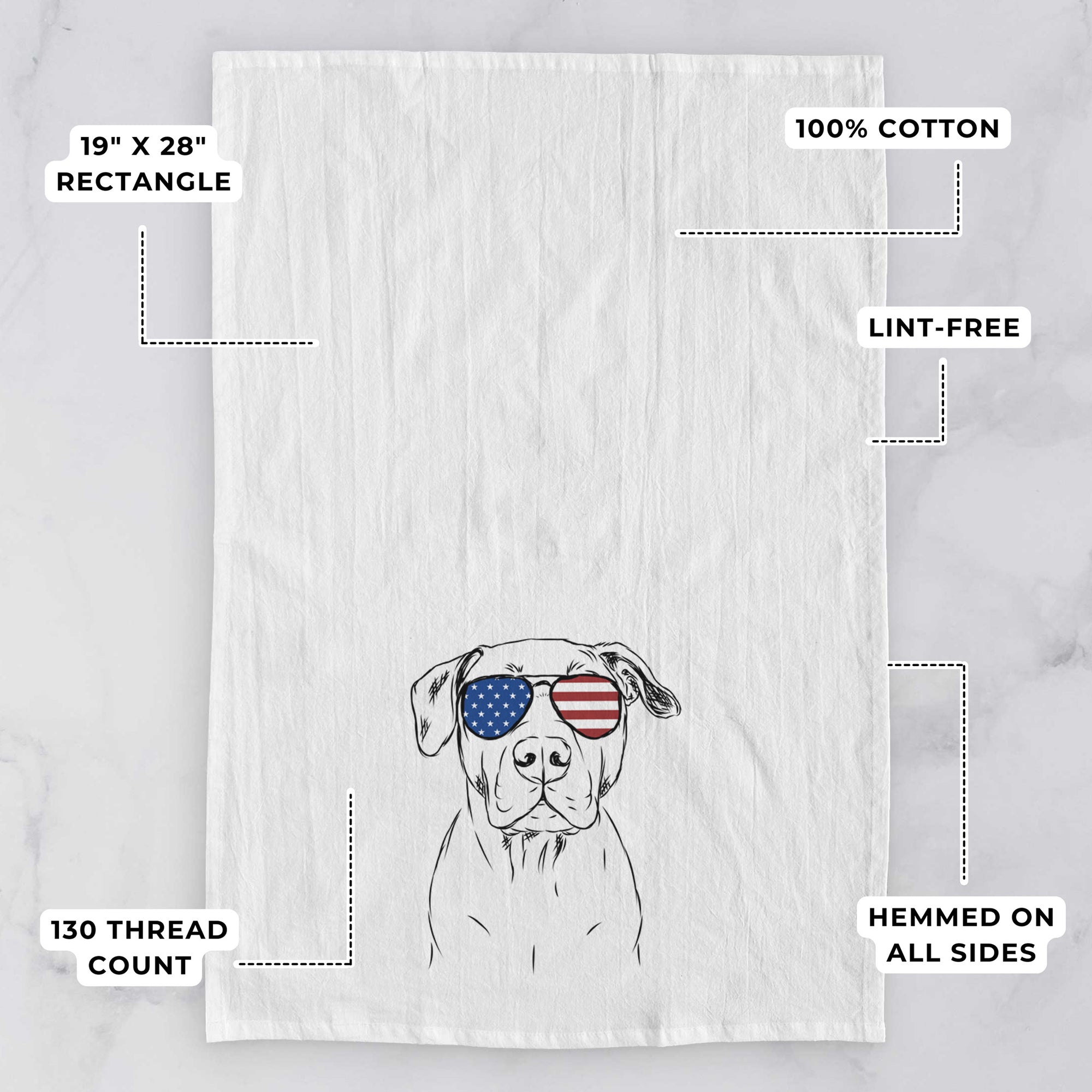 Kadin the Pitbull Tea Towel