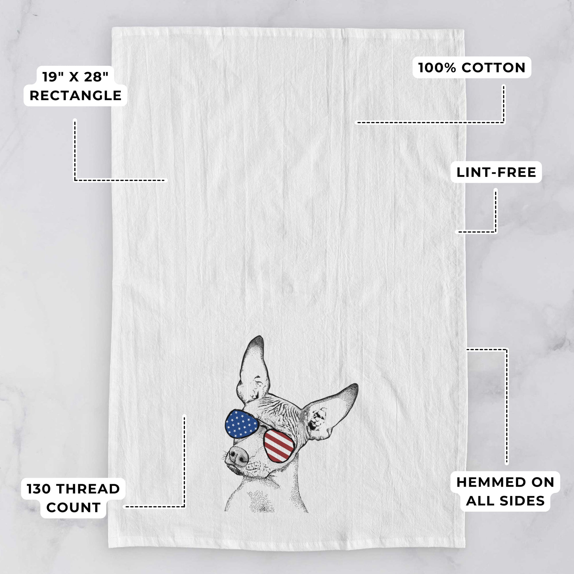 Kahlo the Xoloitzcuintli Tea Towel