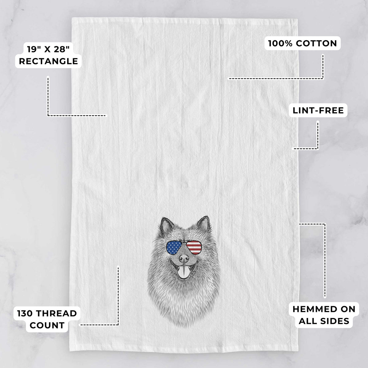 Kai the Keeshond Tea Towel