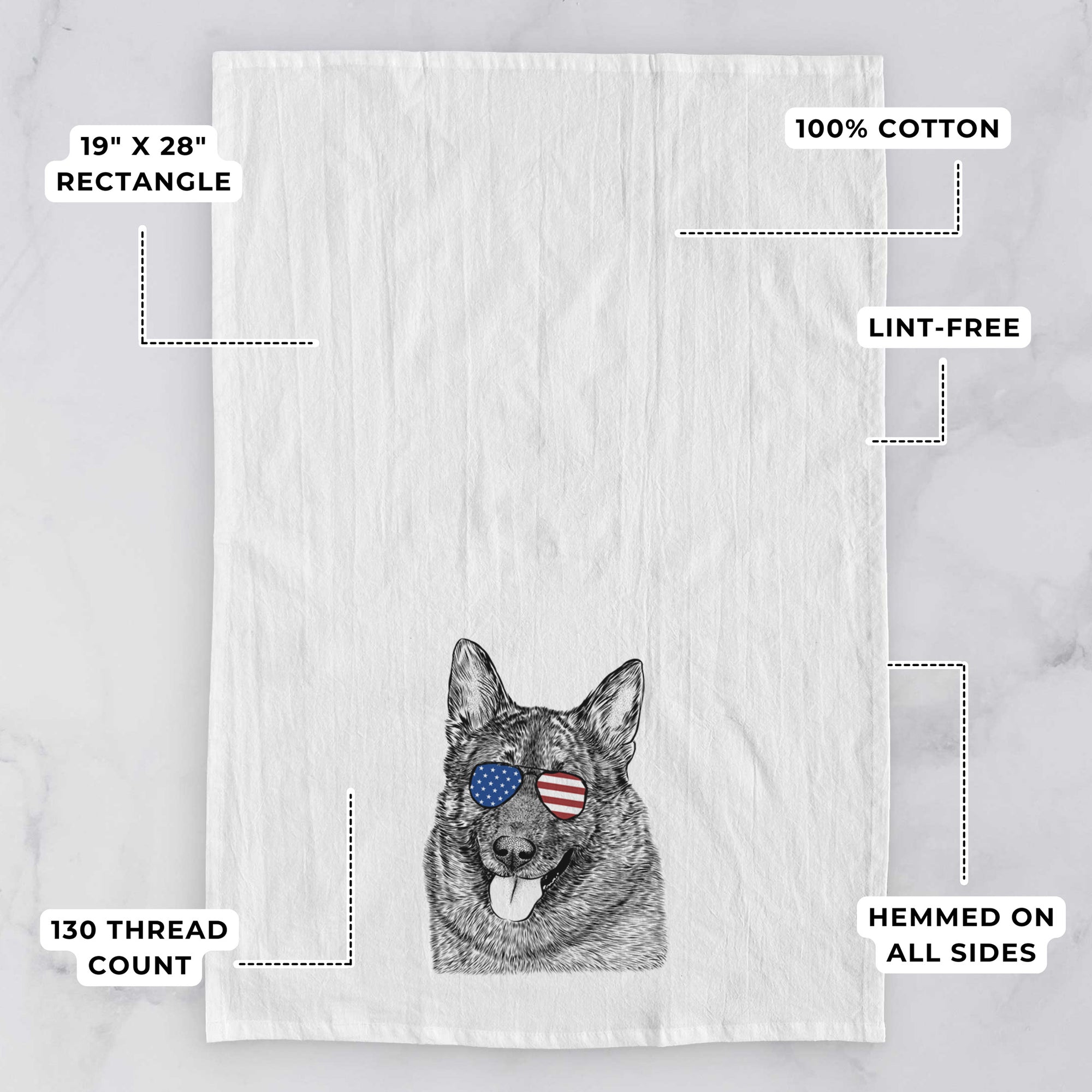 Kasia the Norwegian Elkhound Tea Towel