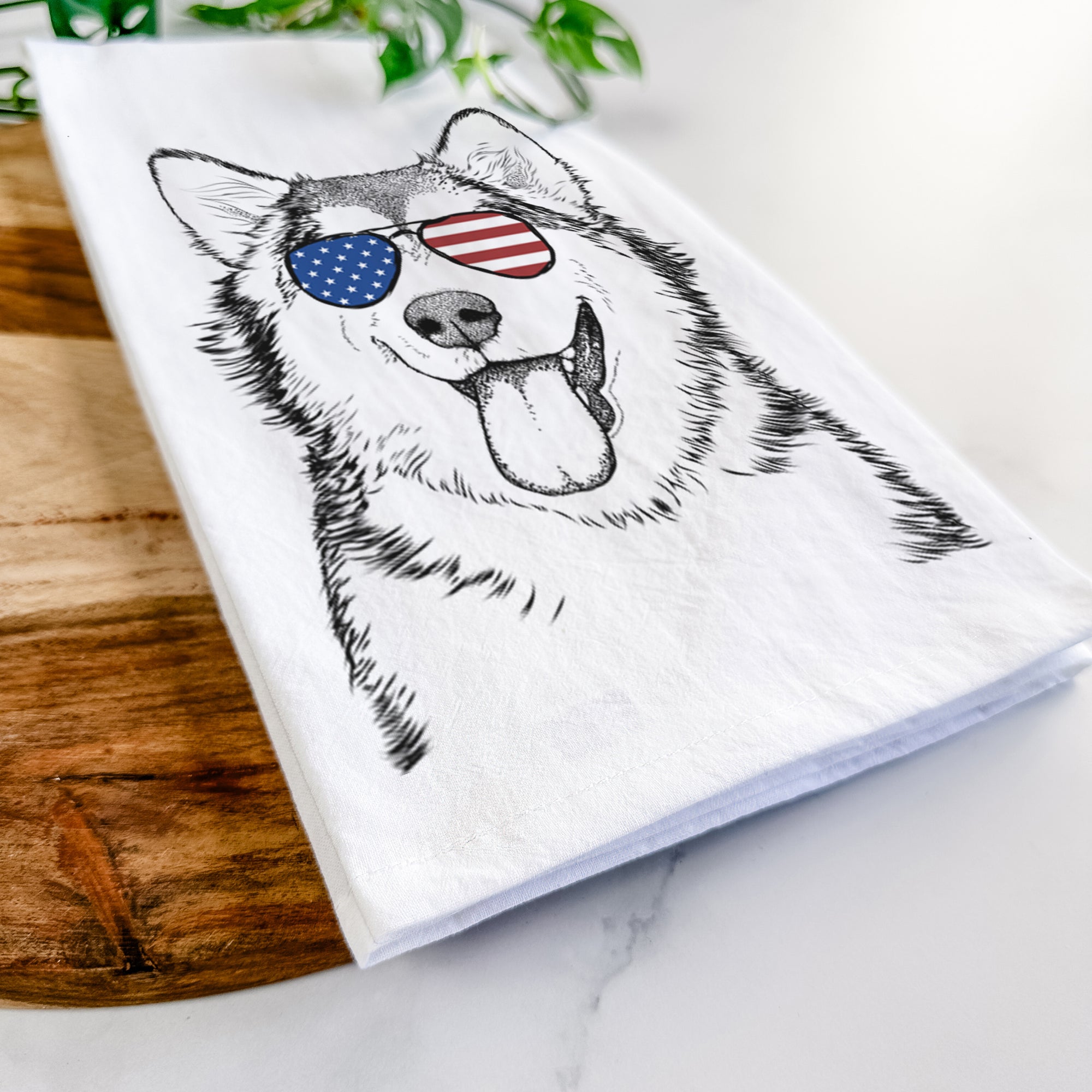 Kaskae the Alaskan Malamute Tea Towel