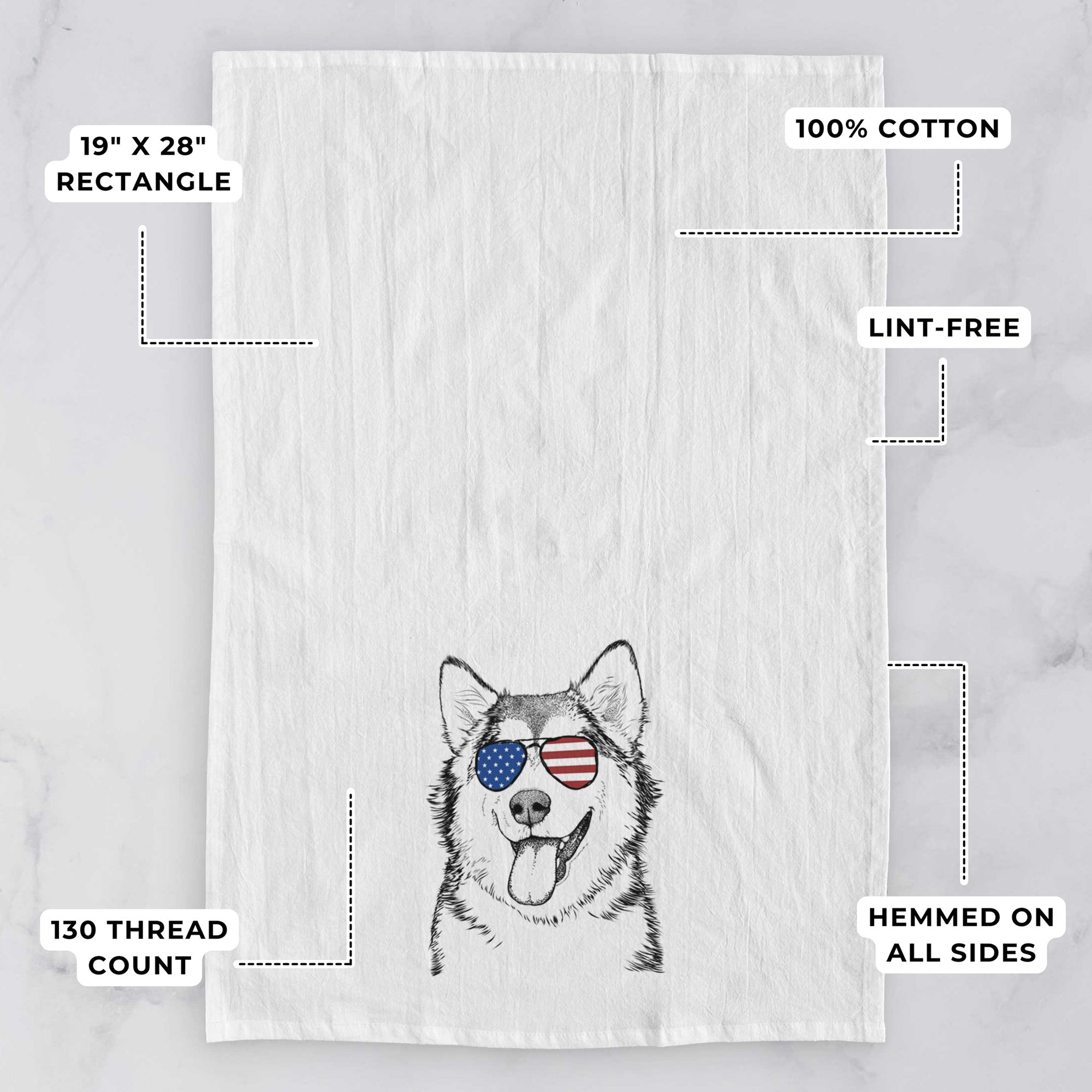 Kaskae the Alaskan Malamute Tea Towel