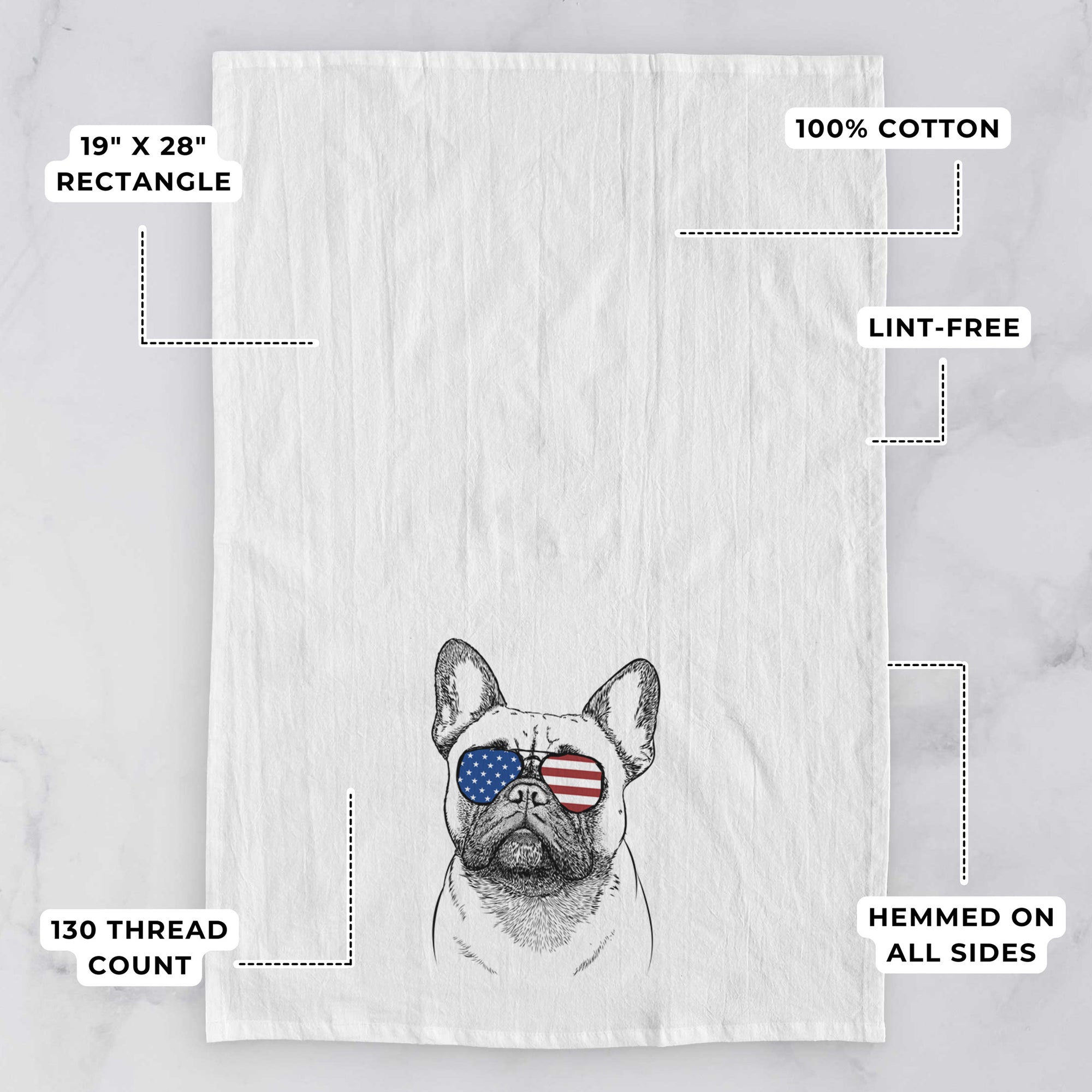 Kingsleigh the French Bulldog Tea Towel