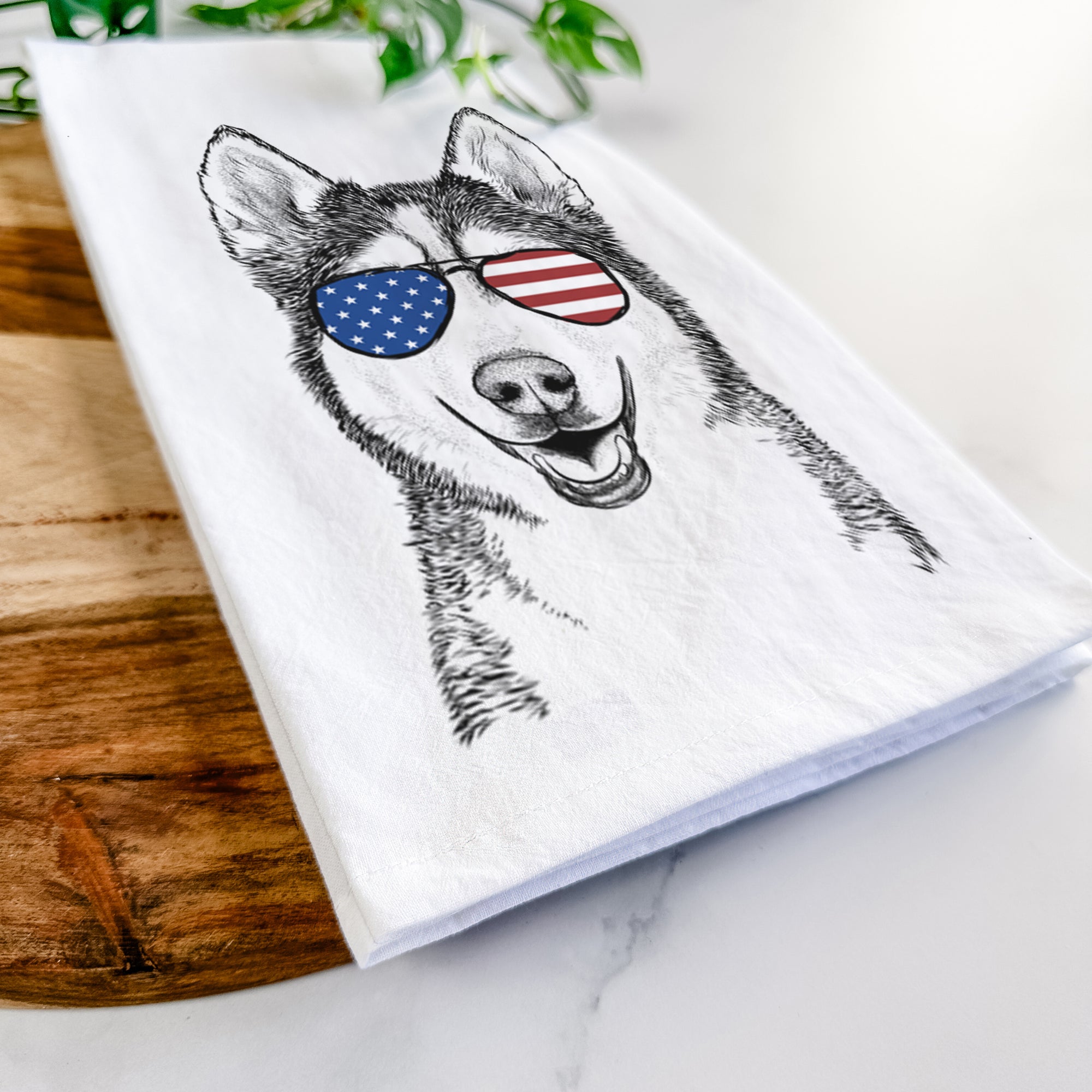 Kira the Siberian Husky Tea Towel