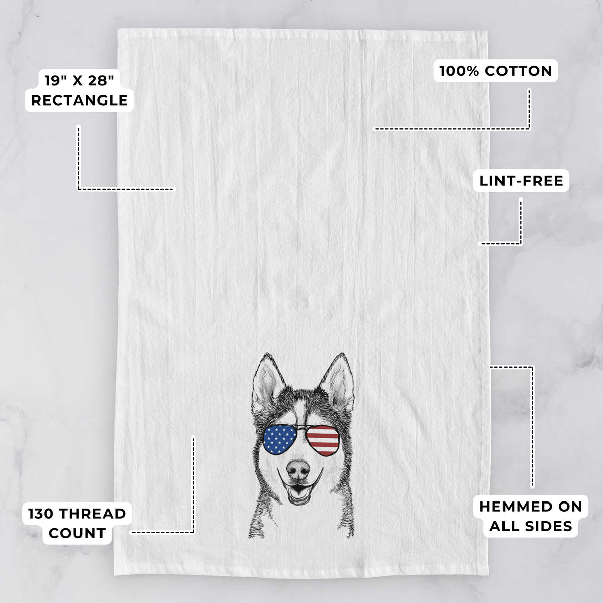 Kira the Siberian Husky Tea Towel