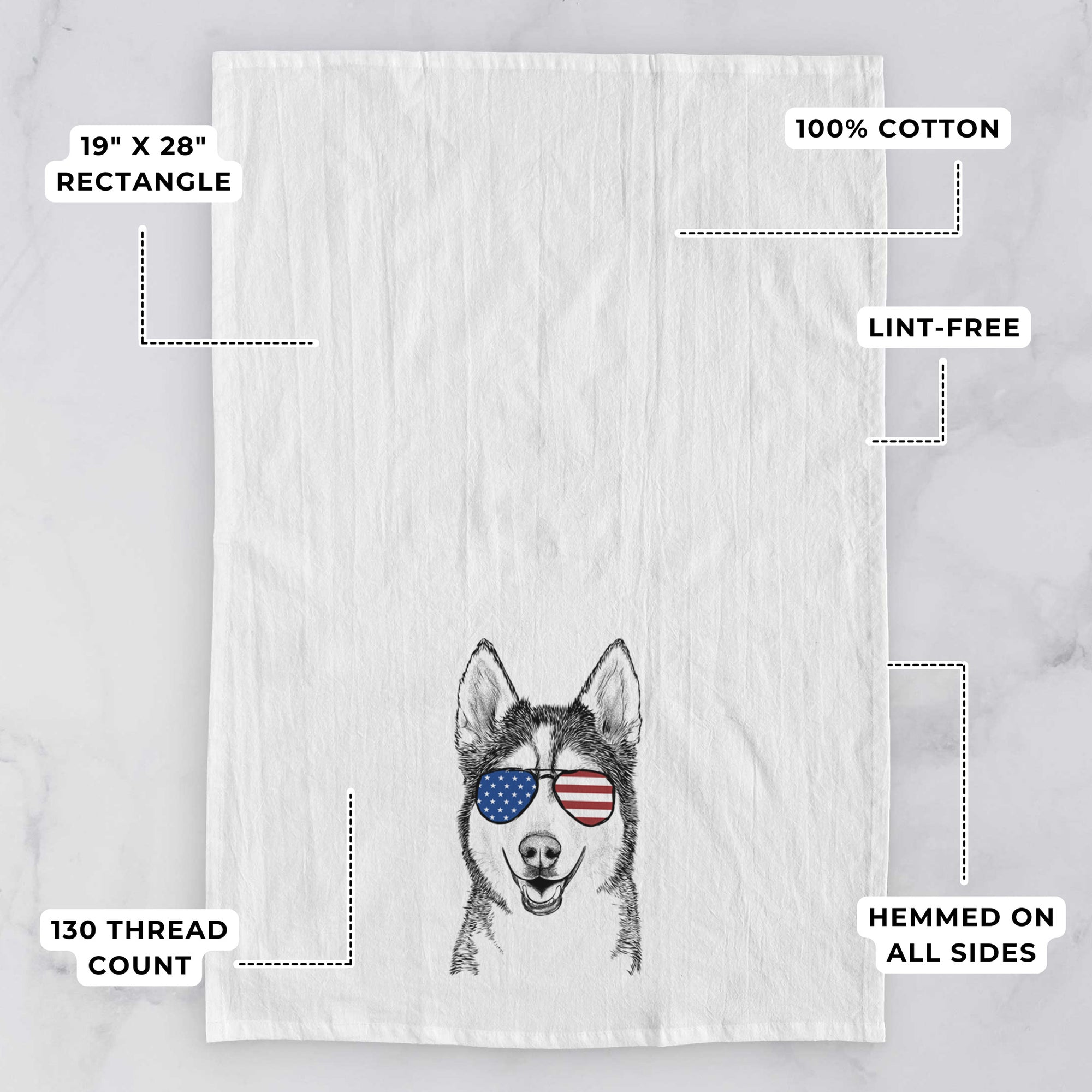 Kira the Siberian Husky Tea Towel