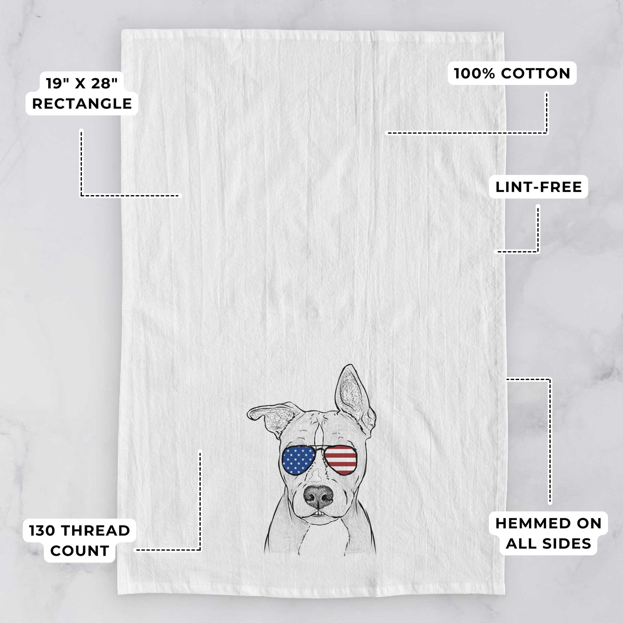 Kisses the Pitbull Tea Towel