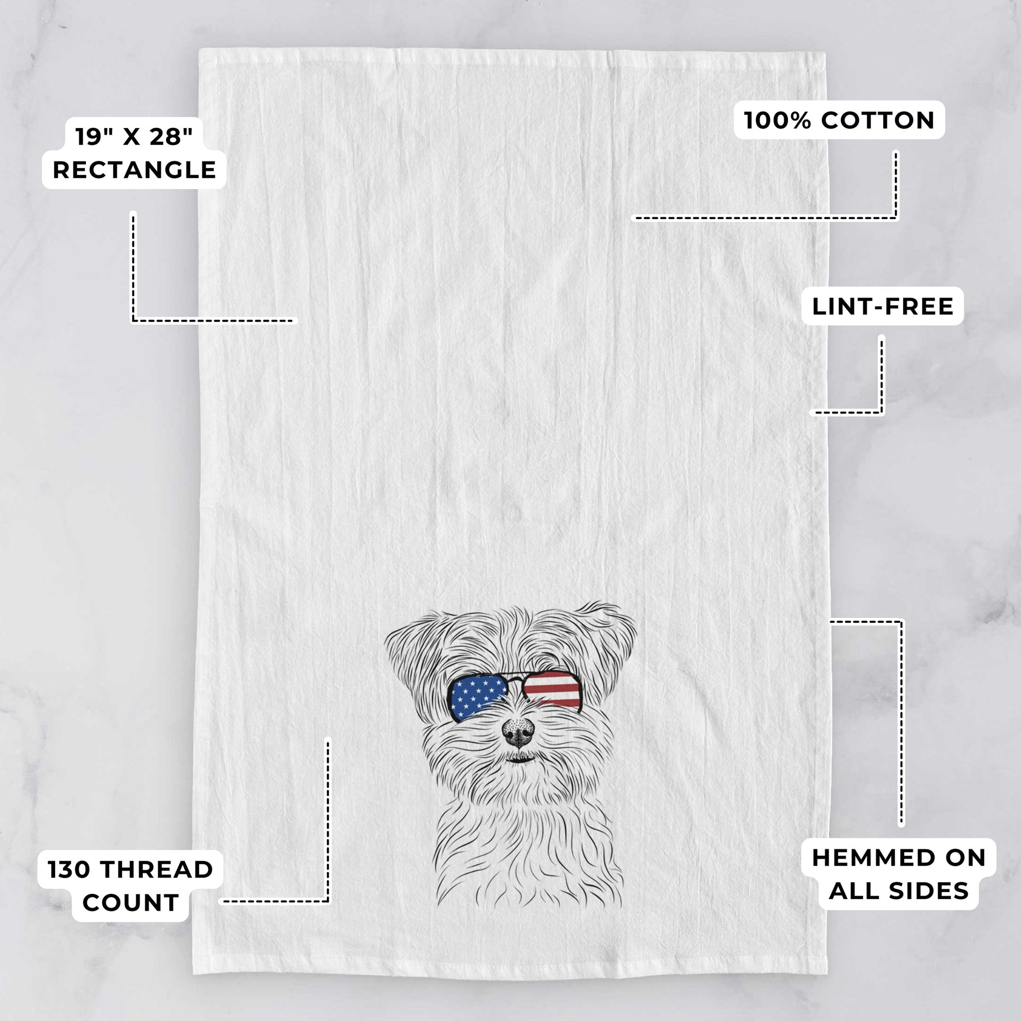 Kiwi the Morkie Tea Towel