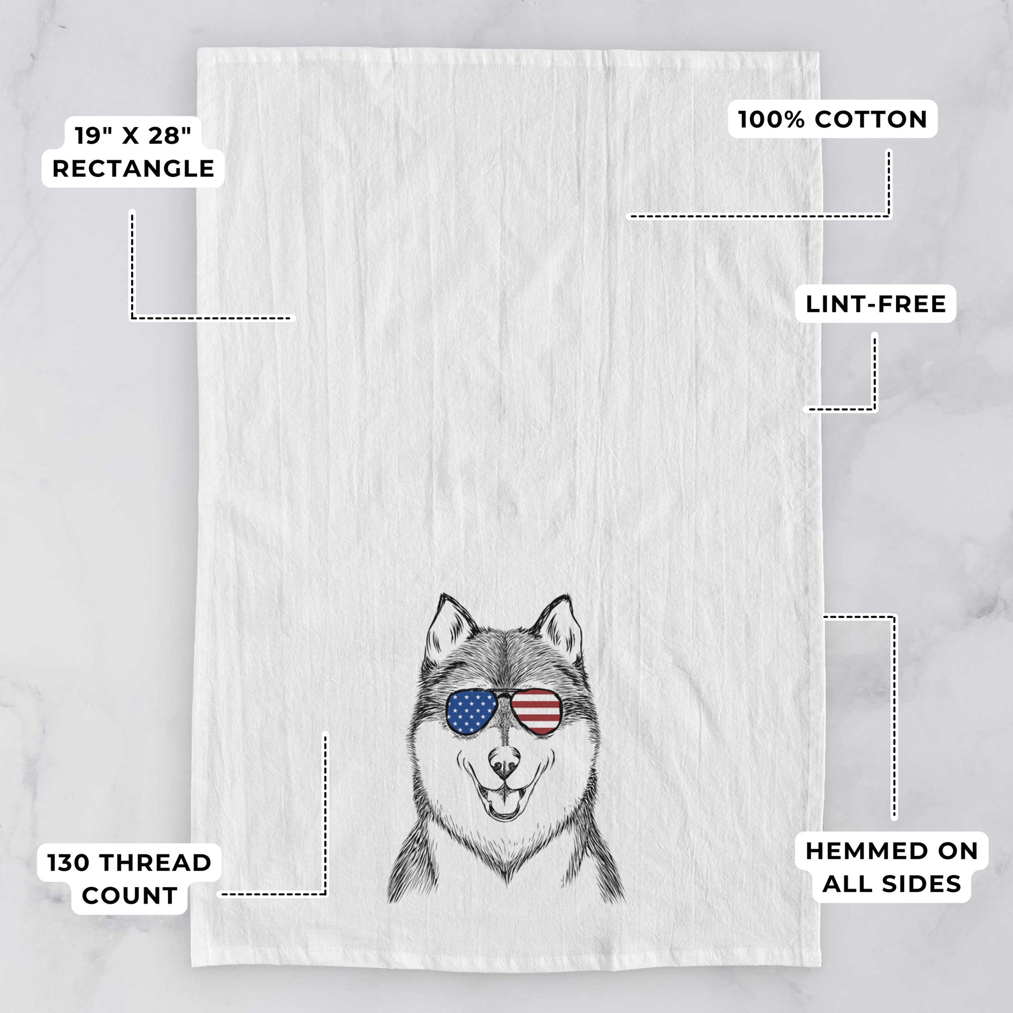 Koda the Siberian Husky Tea Towel