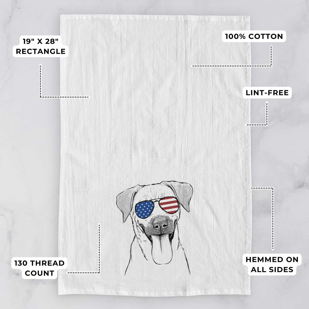 Koda the Black Mouth Cur Tea Towel