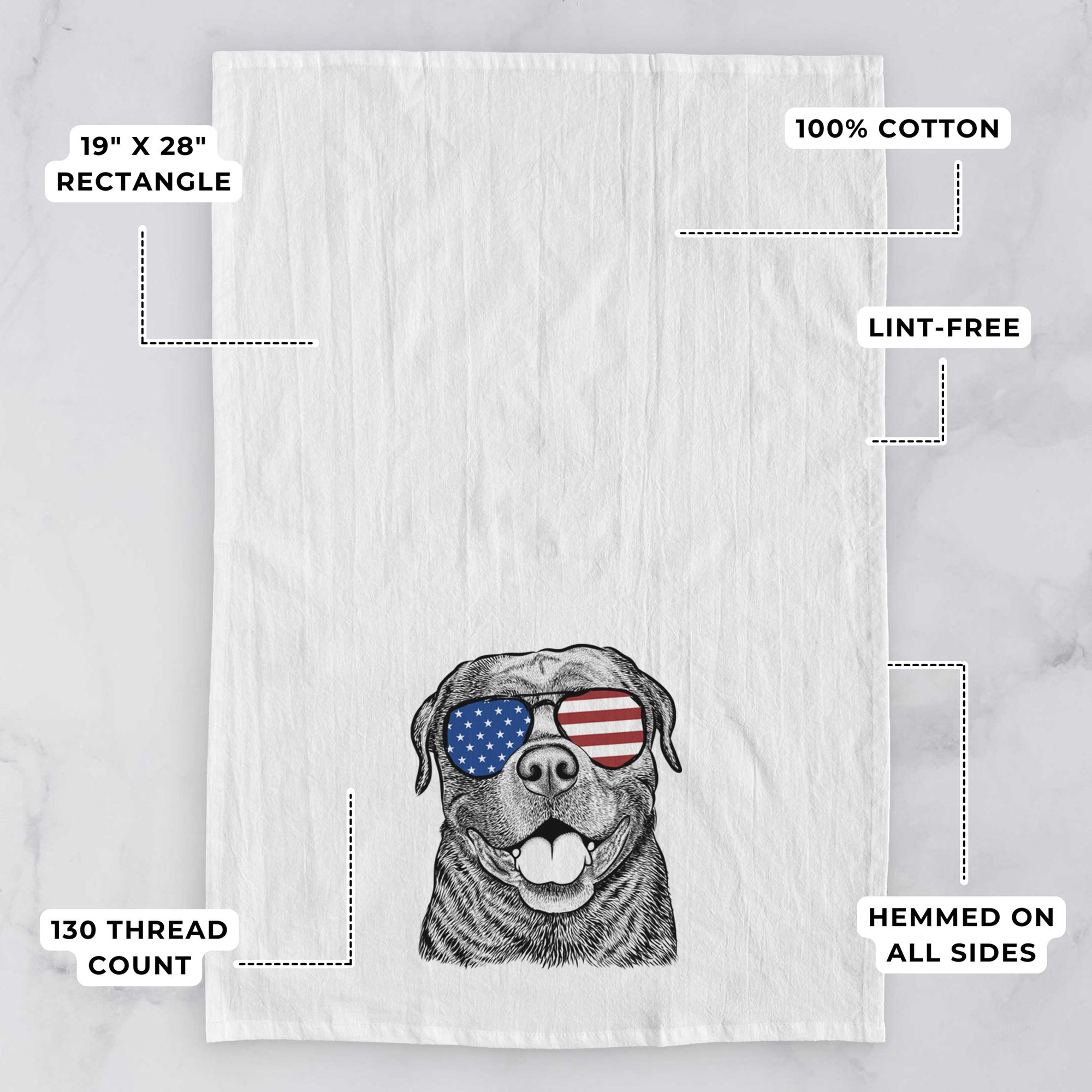 Kojak the Rottweiler Tea Towel