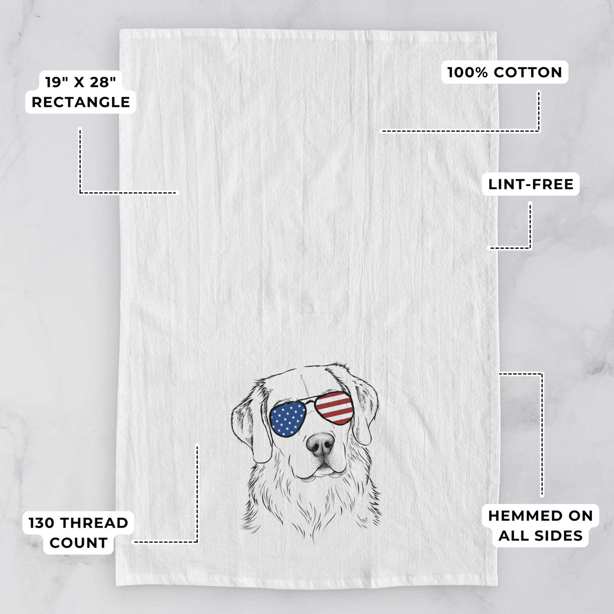 Kula the Golden Retriever Tea Towel