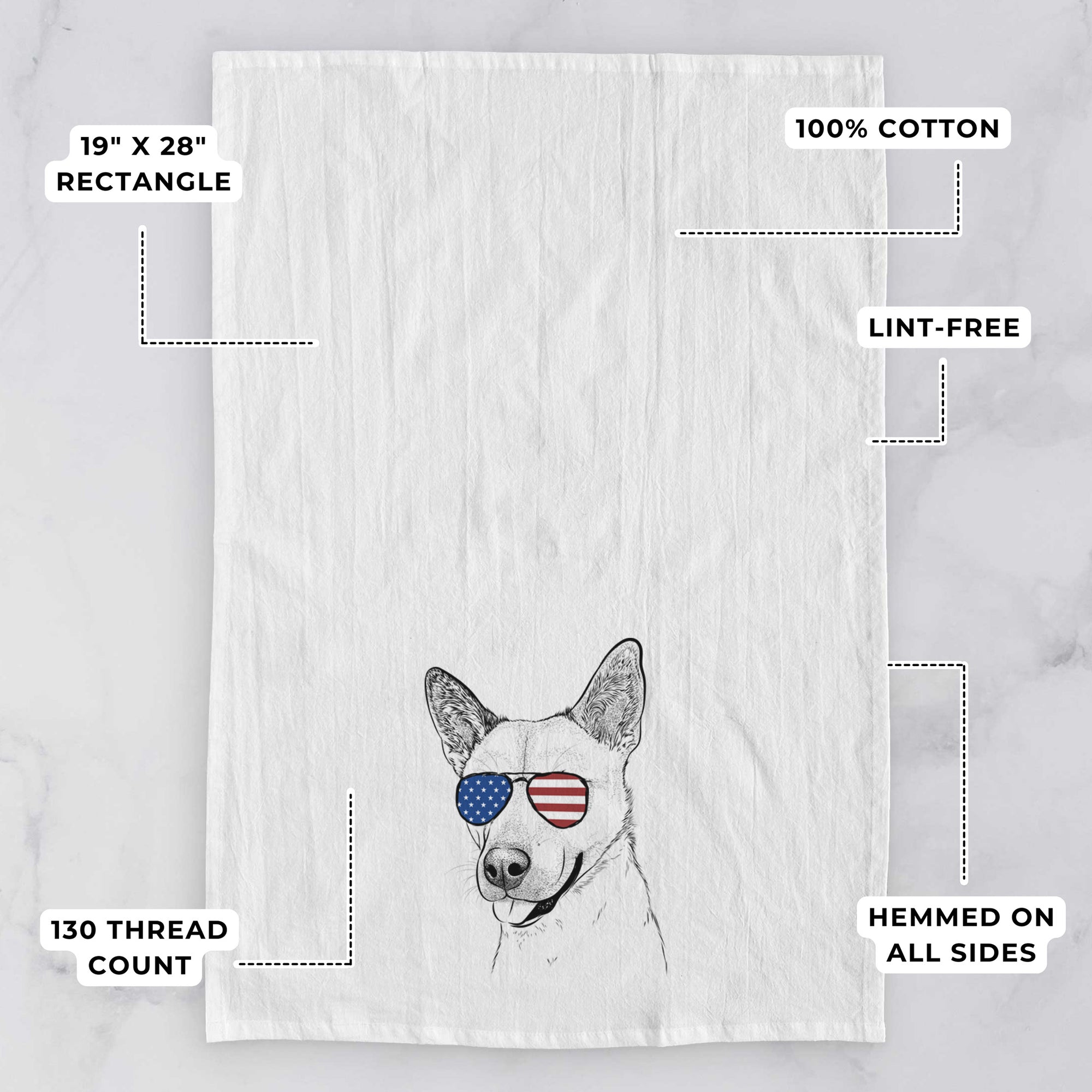 Kulfi the Jindo Shiba Inu Mix Tea Towel