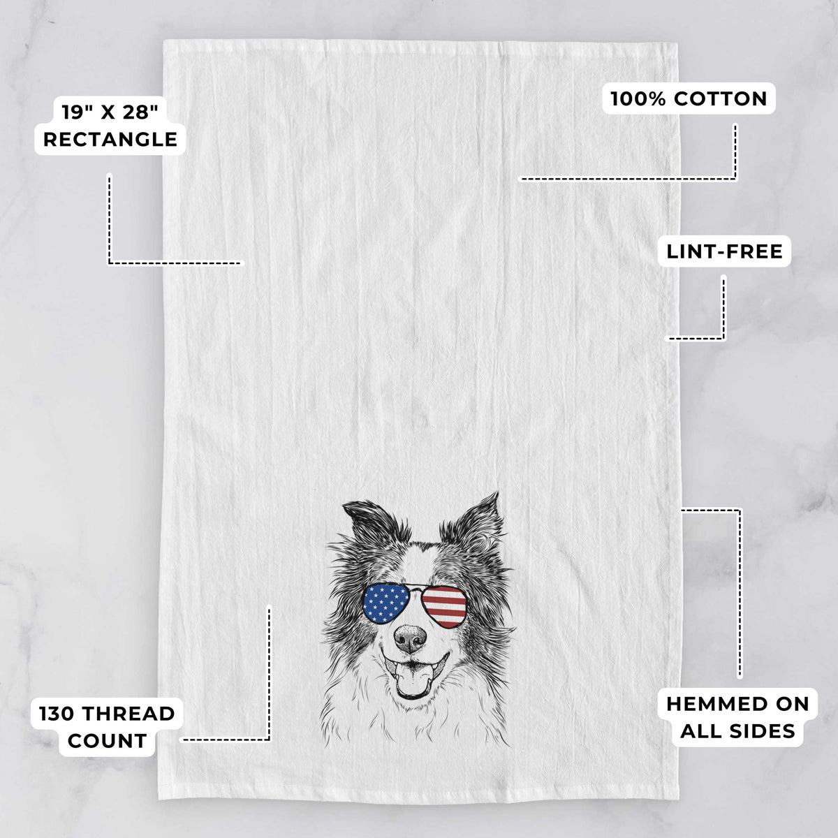 Kylee the Border Collie Tea Towel