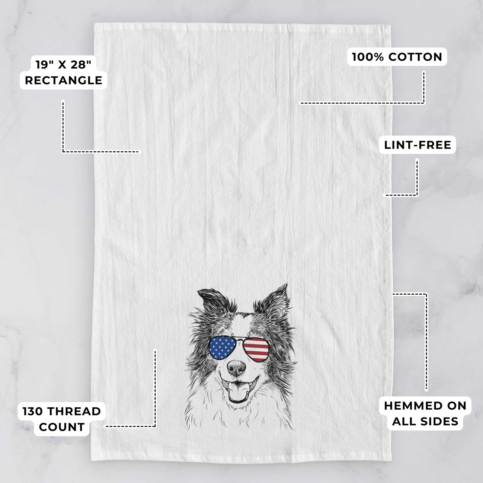 Kylee the Border Collie Tea Towel