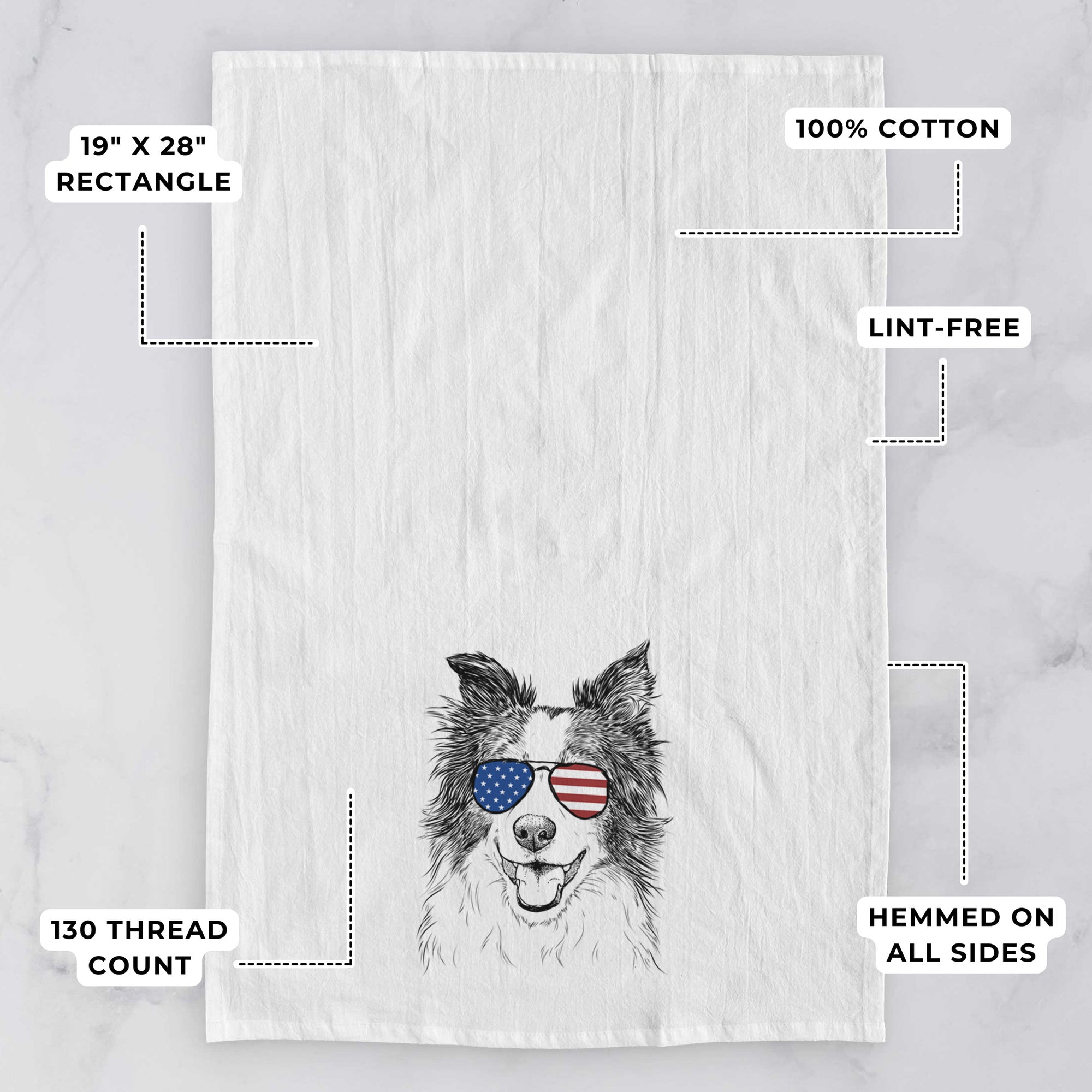Kylee the Border Collie Tea Towel