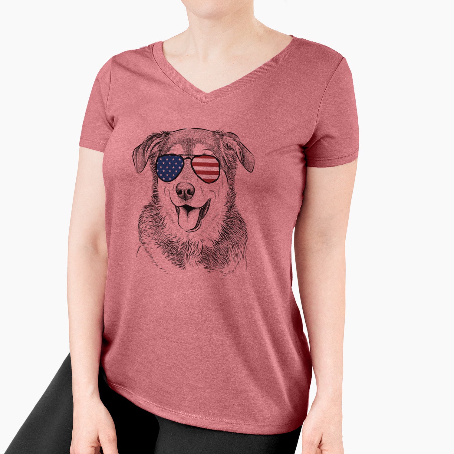 USA Lance the Lab/Shepherd Mix - Women's Perfect V-neck Shirt