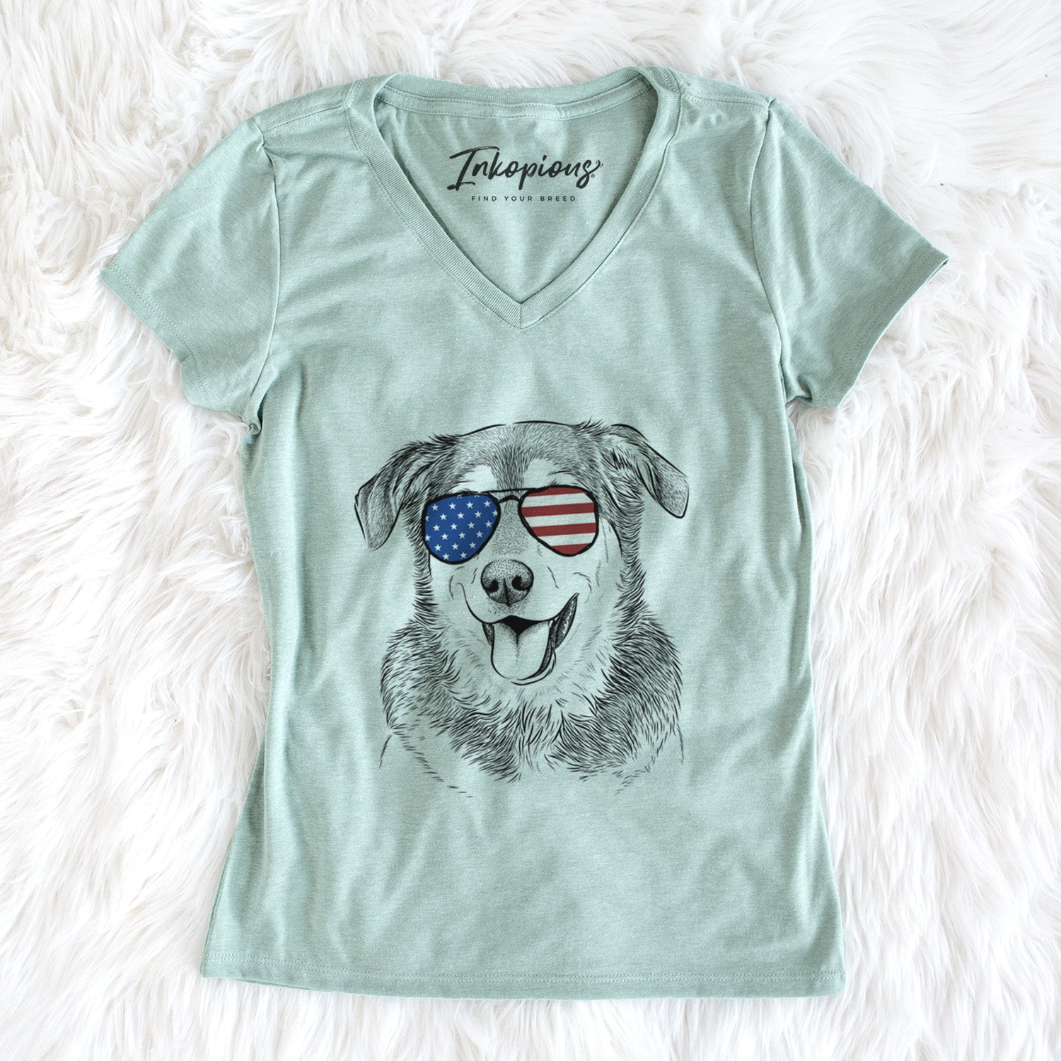 USA Lance the Lab/Shepherd Mix - Women's Perfect V-neck Shirt