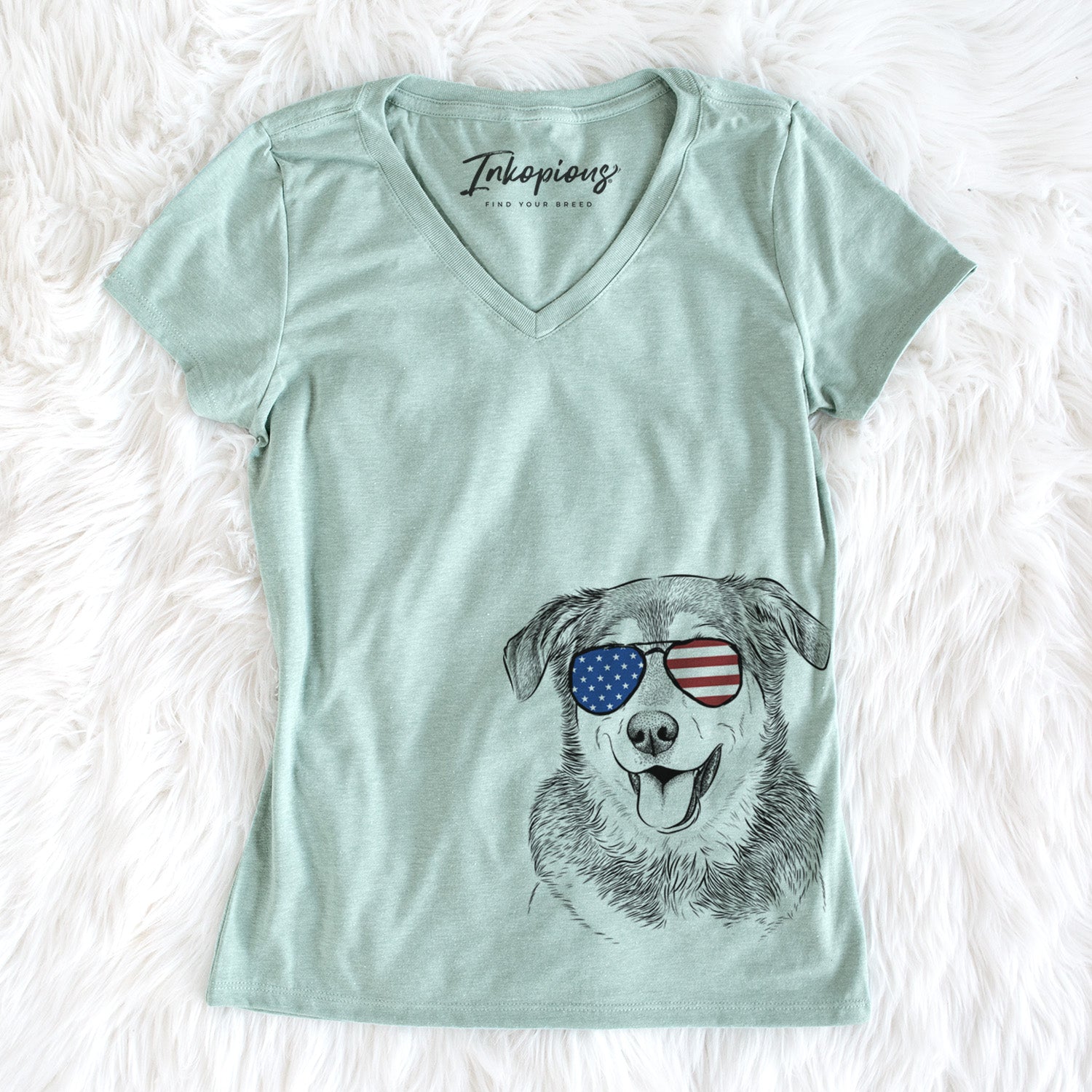 USA Lance the Lab/Shepherd Mix - Women's Perfect V-neck Shirt