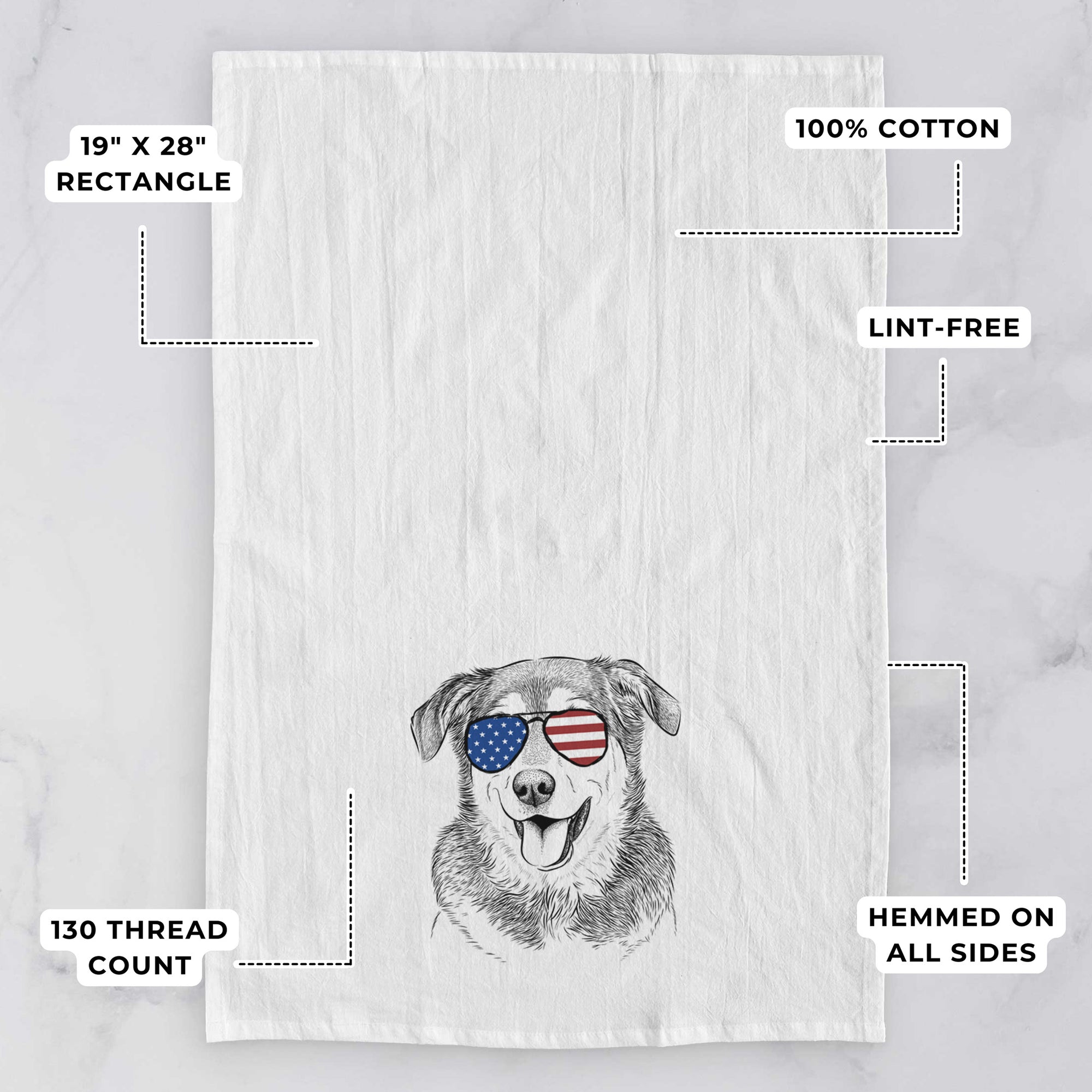 Lance the Lab/Shepherd Mix Tea Towel