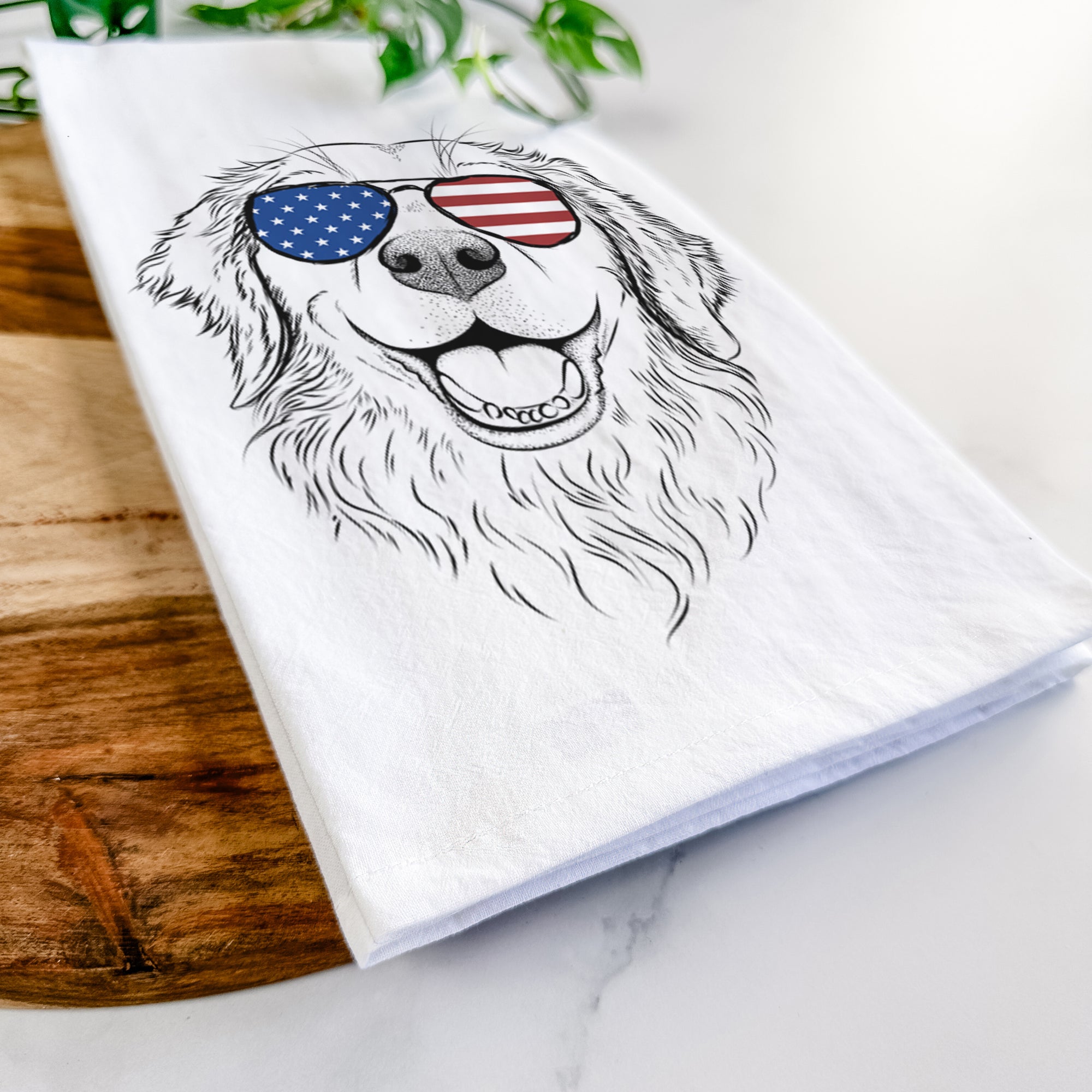 Legend the Golden Retriever Tea Towel