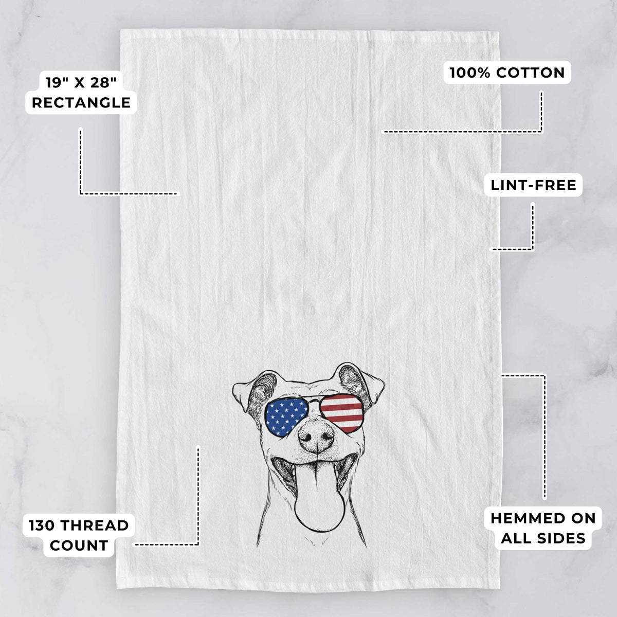 Lemmie the Mixed Breed Tea Towel