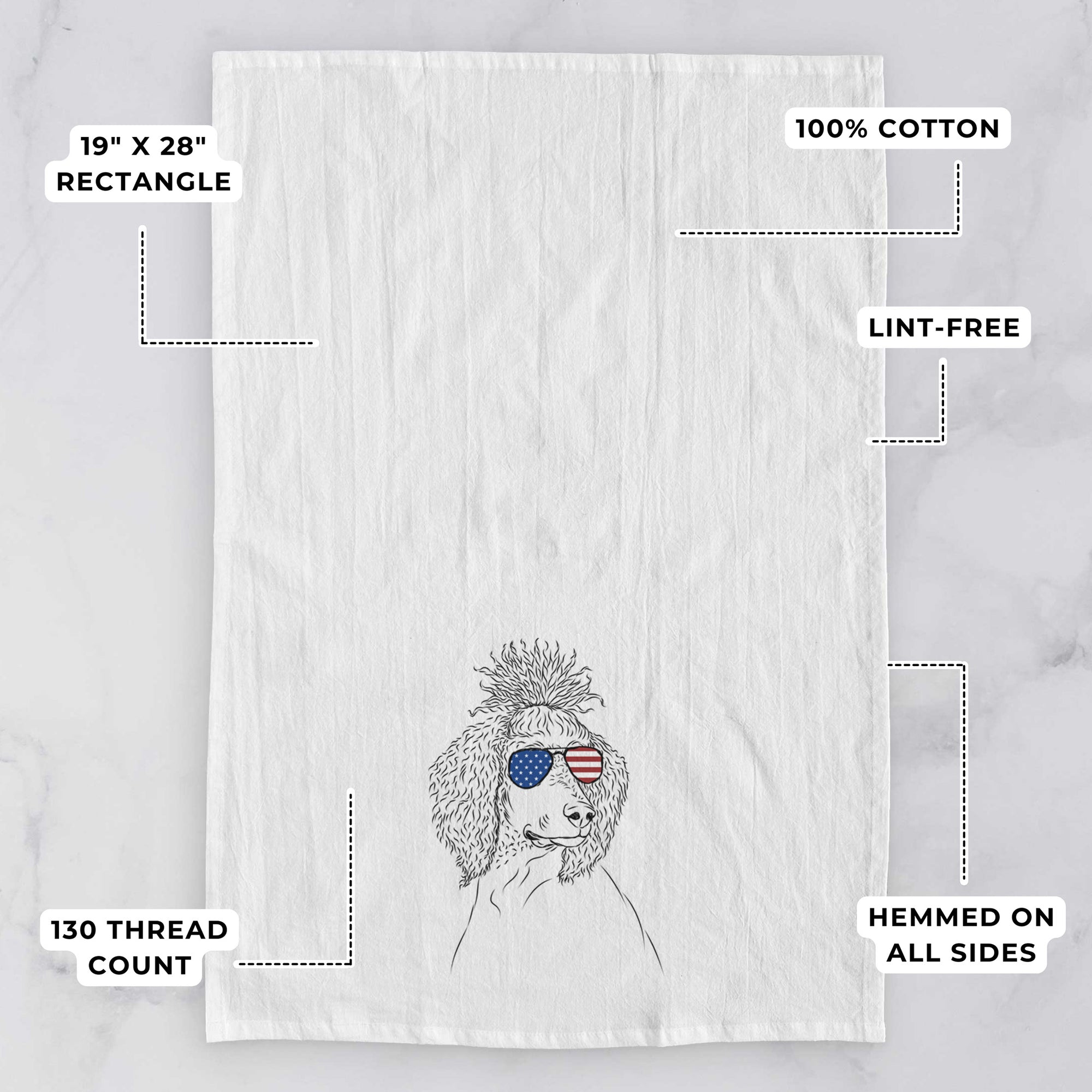 Leo the Poodle Tea Towel