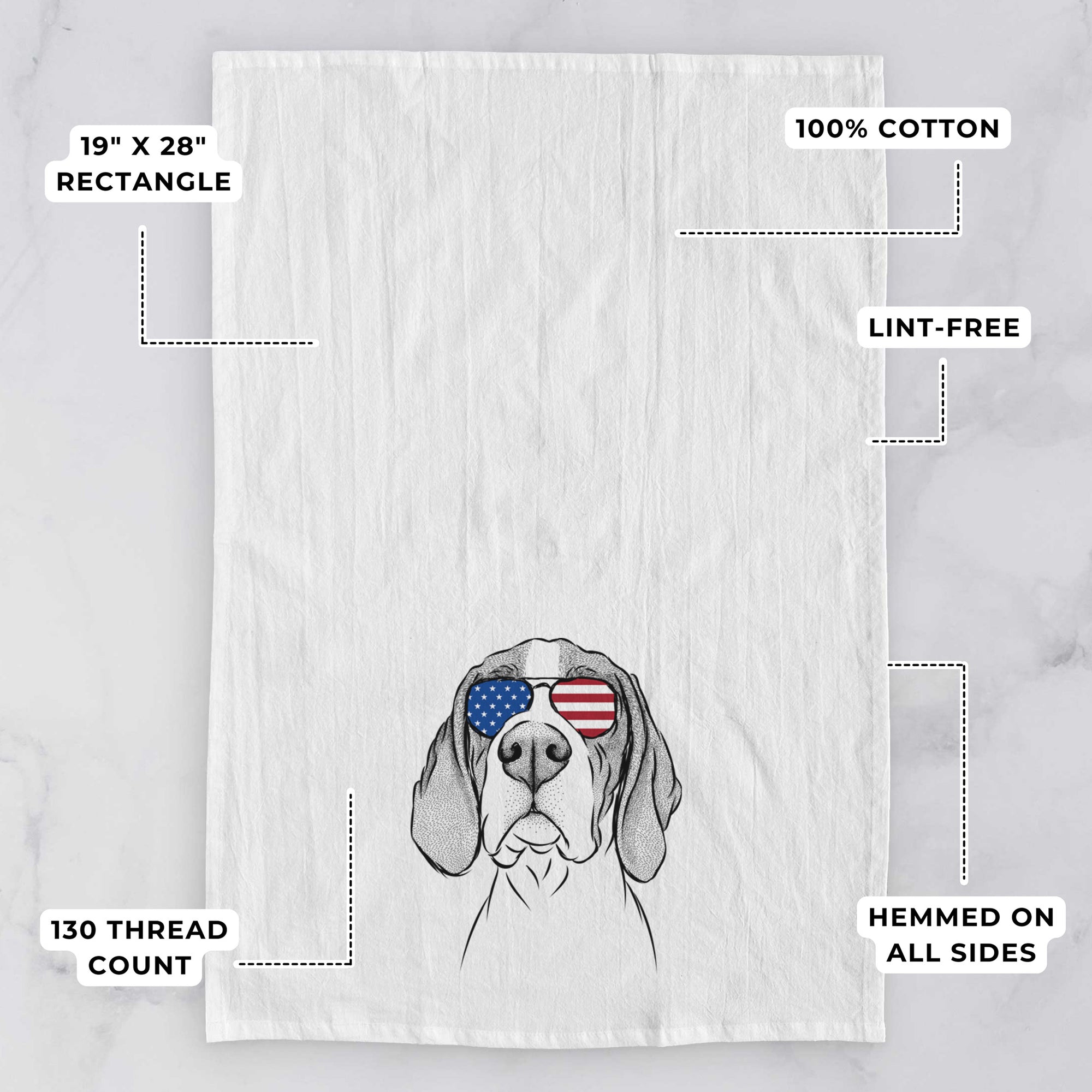 Liam the English Pointer Tea Towel