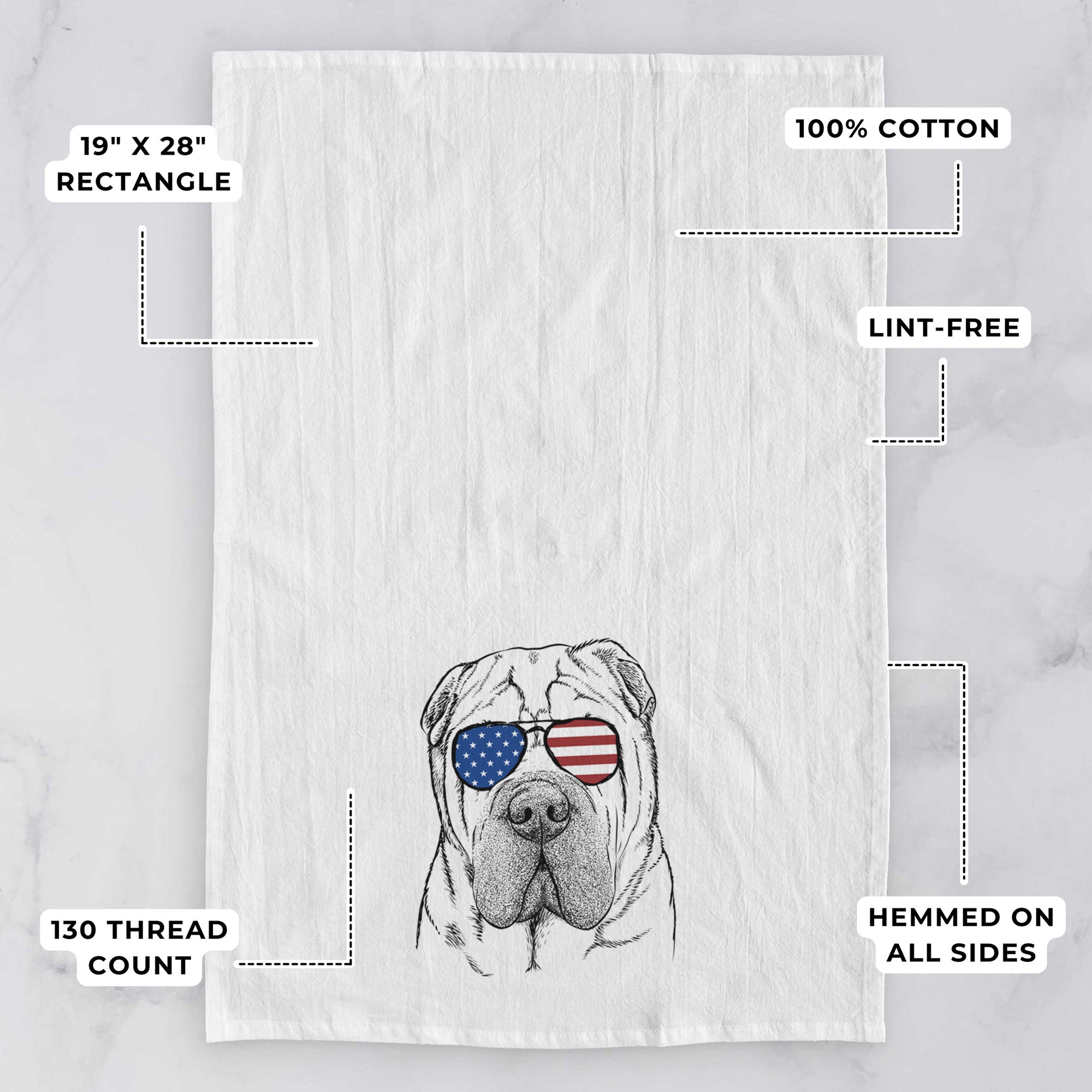 Lilly the Shar Pei Tea Towel