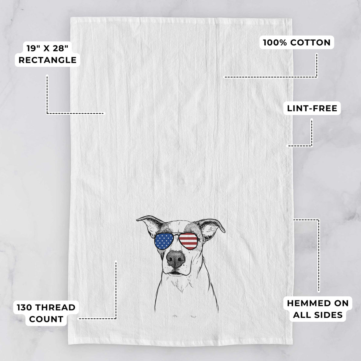 Lily the Mixed Breed Tea Towel
