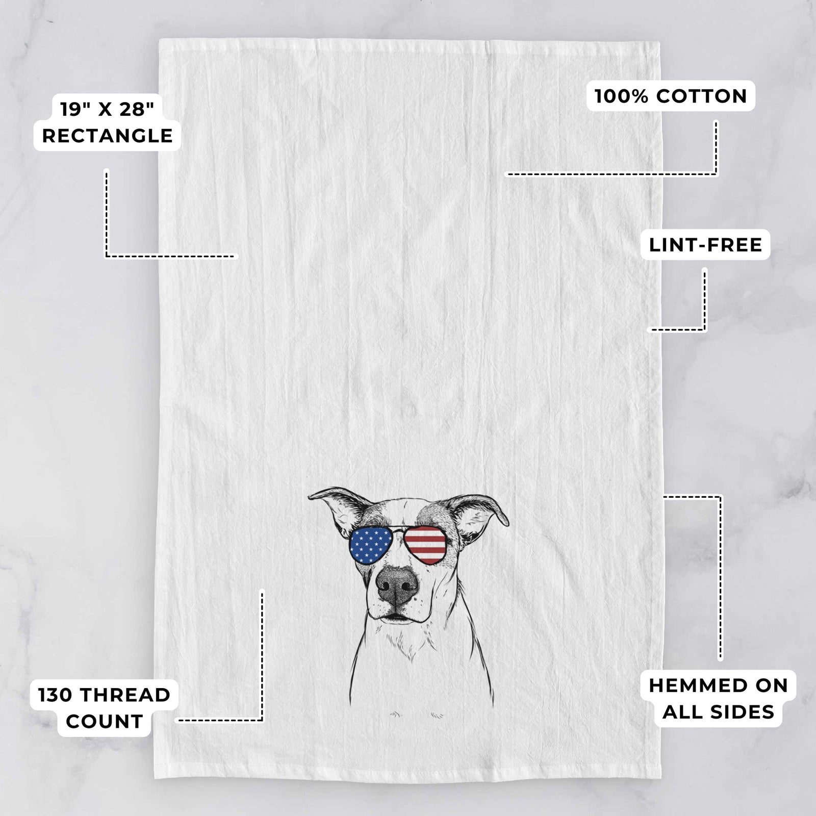 Lily the Mixed Breed Tea Towel
