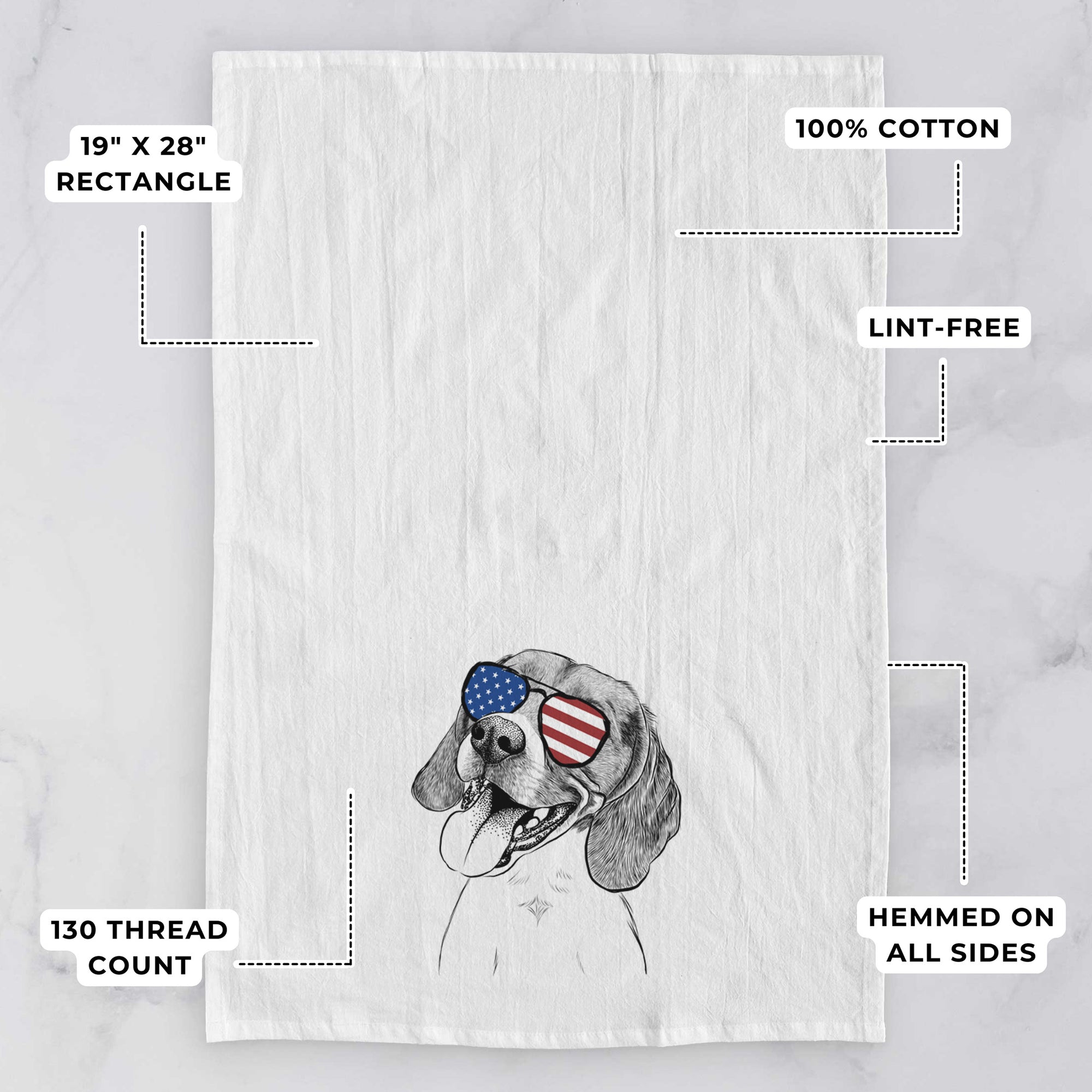 Little Bandit the Beagle Tea Towel