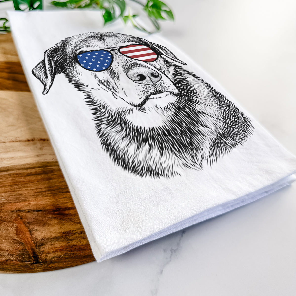 Lobo the Shepherd Mix Tea Towel