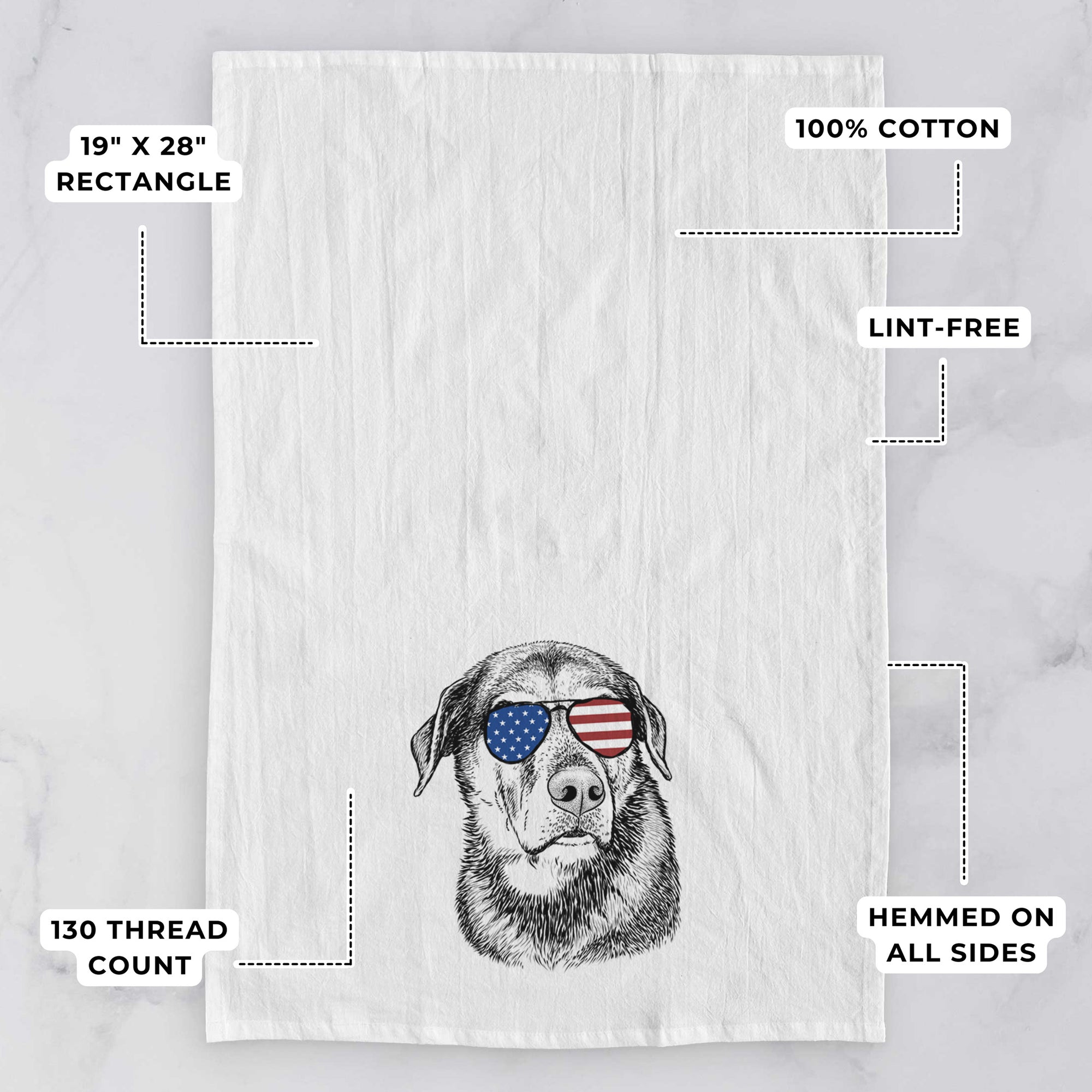 Lobo the Shepherd Mix Tea Towel