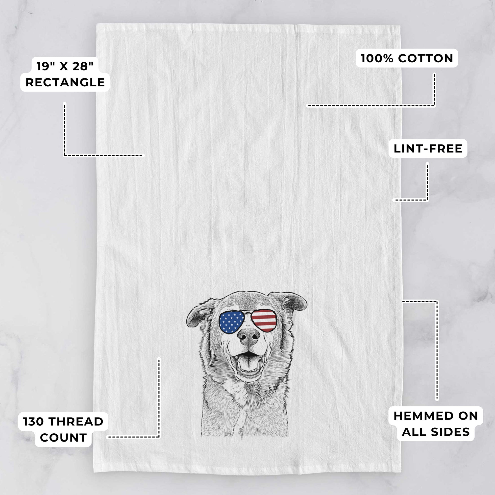 Logan the Rescue Mutt Tea Towel