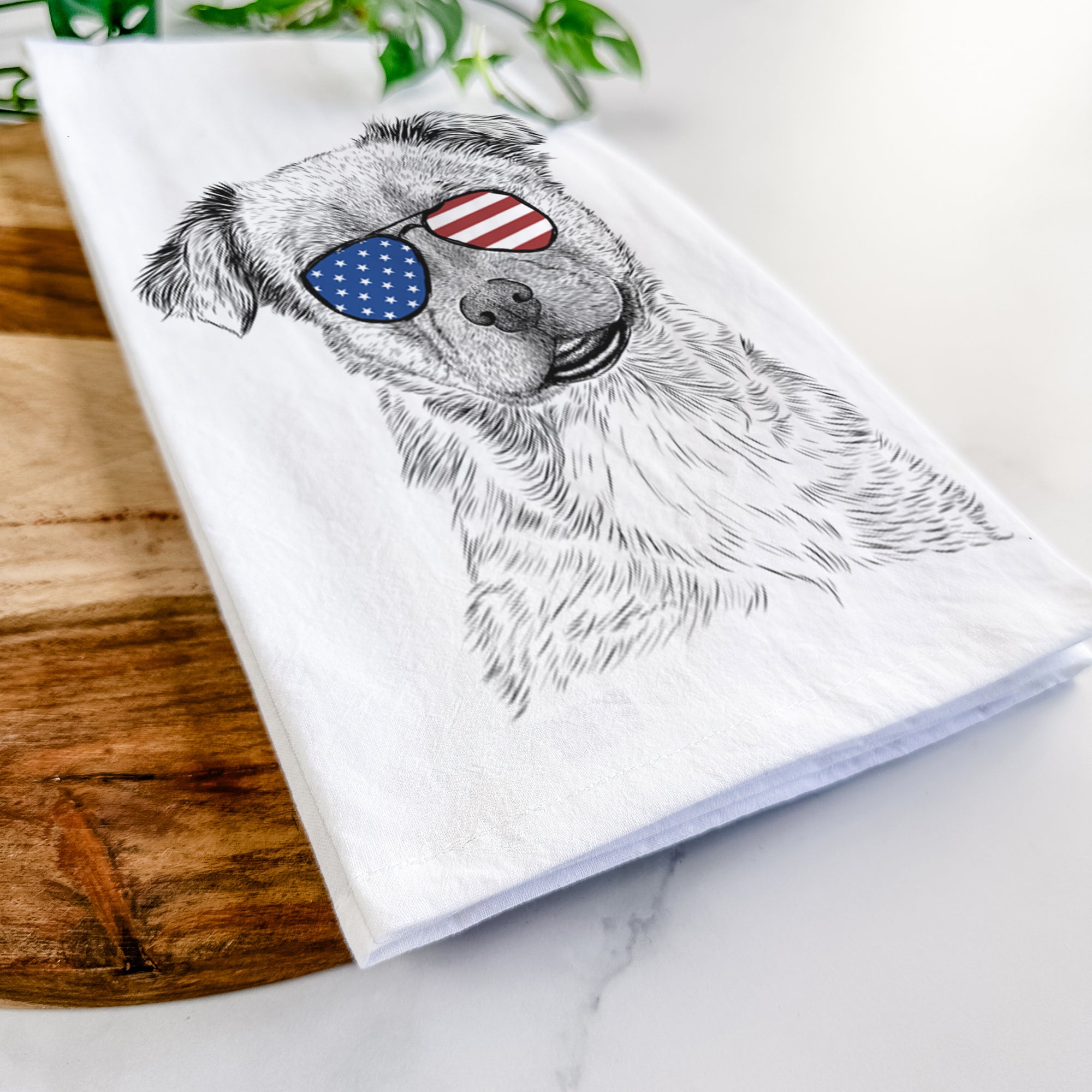 Loki Bear the Australian Cattle Dog Mix Tea Towel