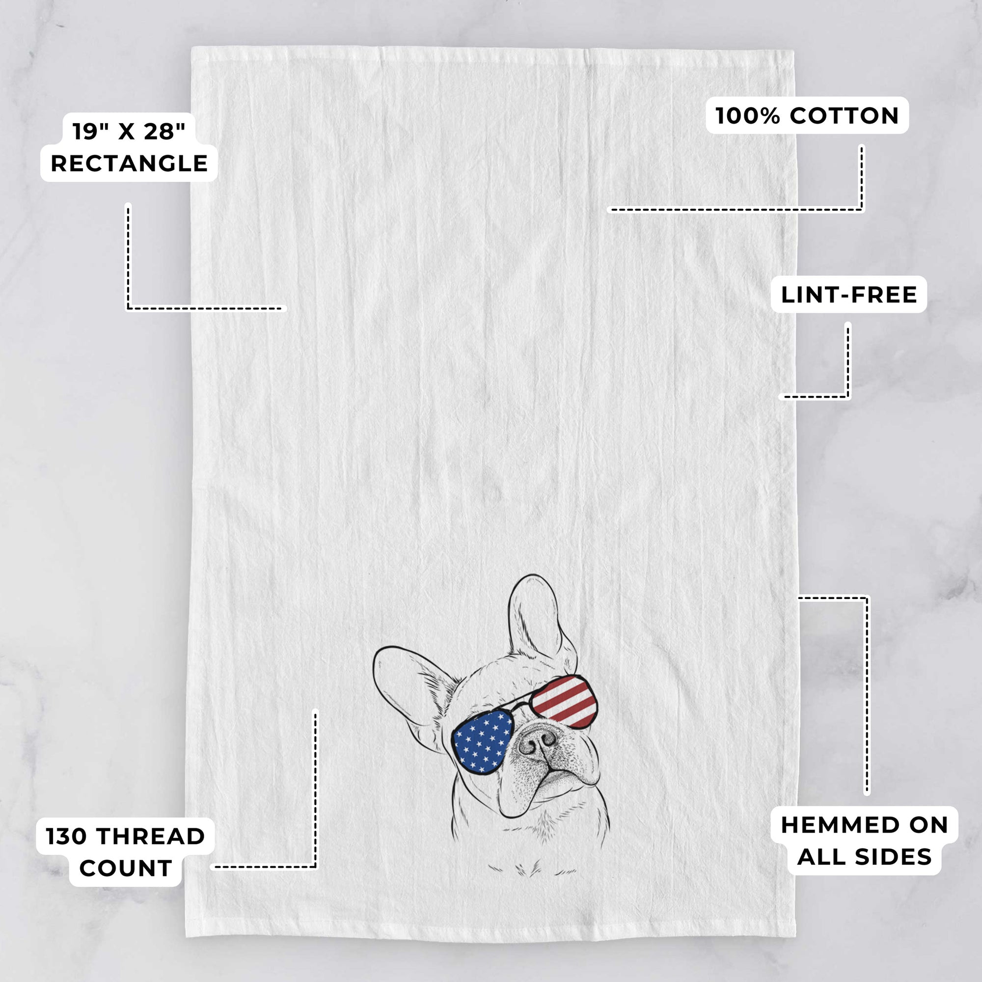 Loki the French Bulldog Tea Towel