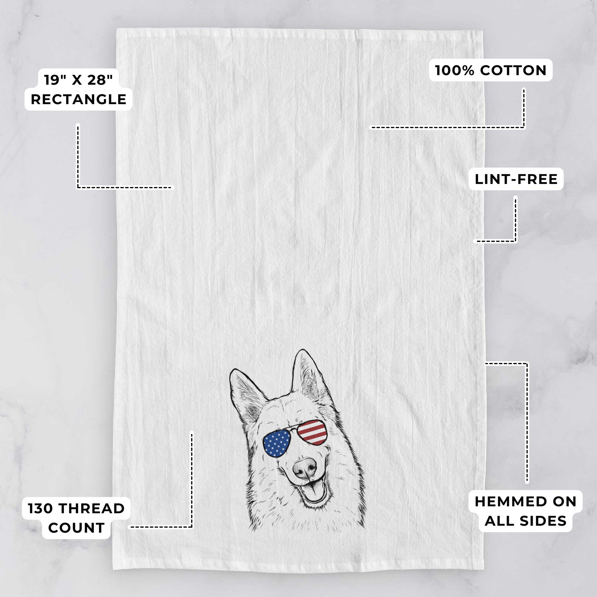 Loki the Husky Shepherd Mix Tea Towel