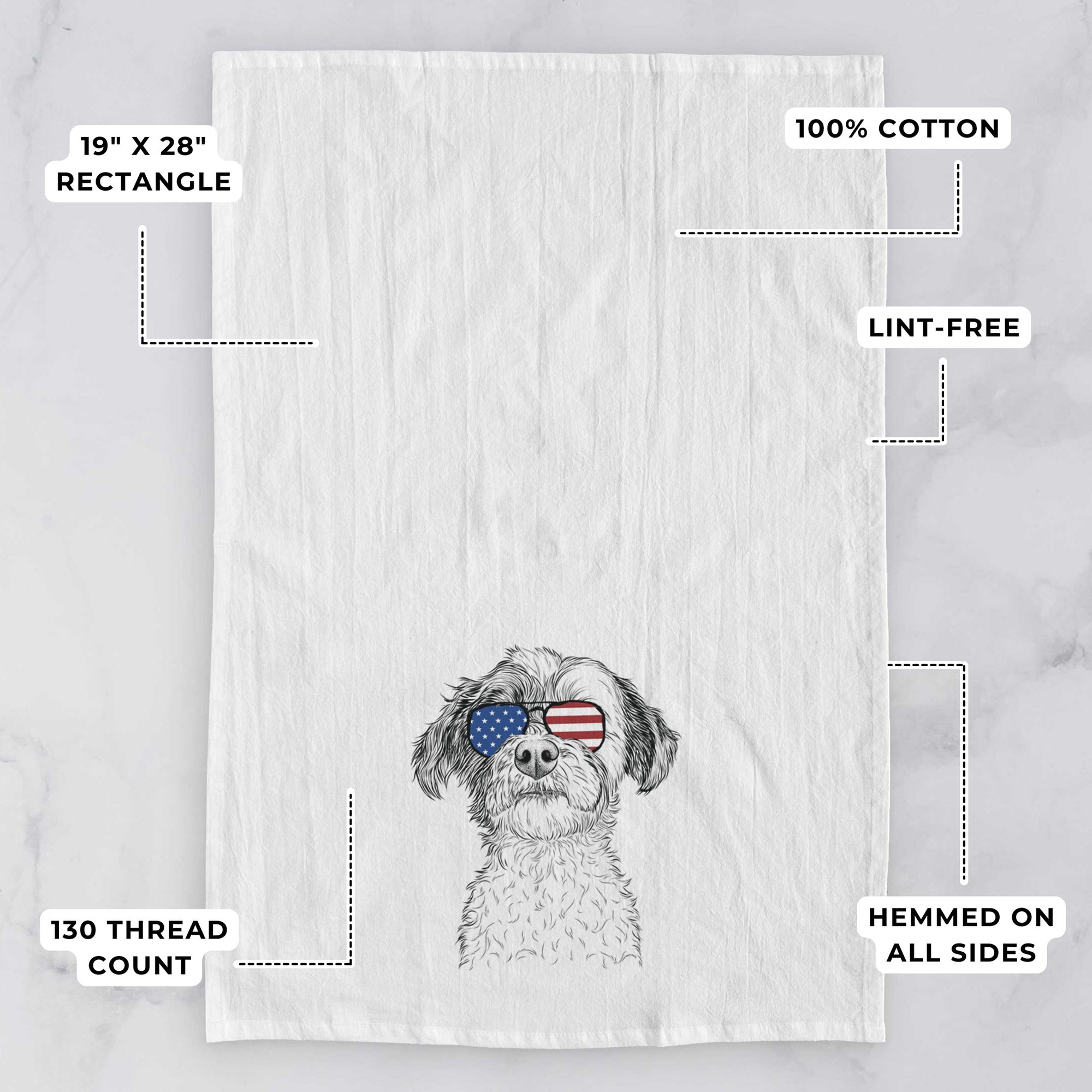 Louise the Havanese Tea Towel