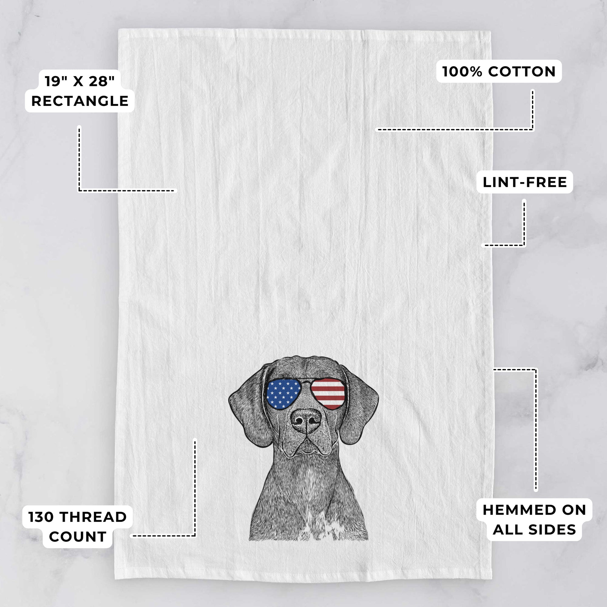 Lucifer the German Shorthaired Pointer Tea Towel