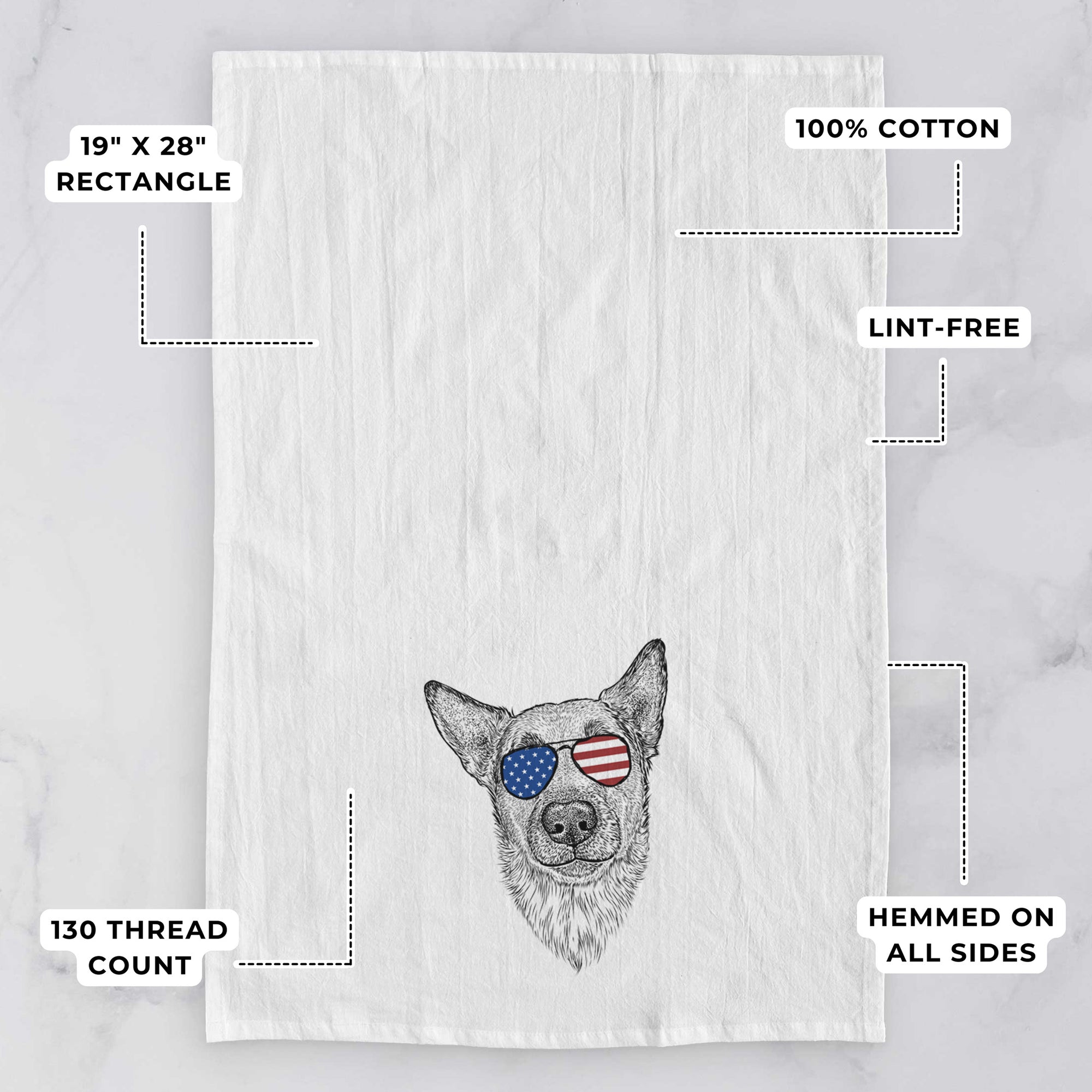 Luna the Shepherd Mix Tea Towel