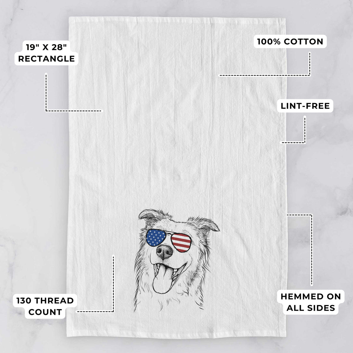 Macaroni the Border Collie Tea Towel