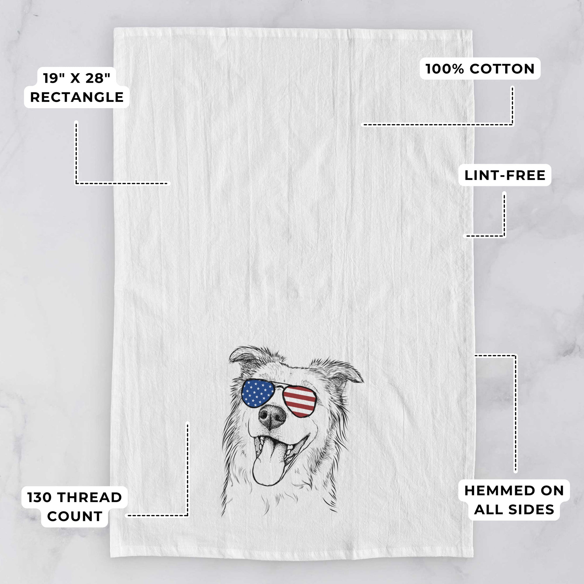 Macaroni the Border Collie Tea Towel