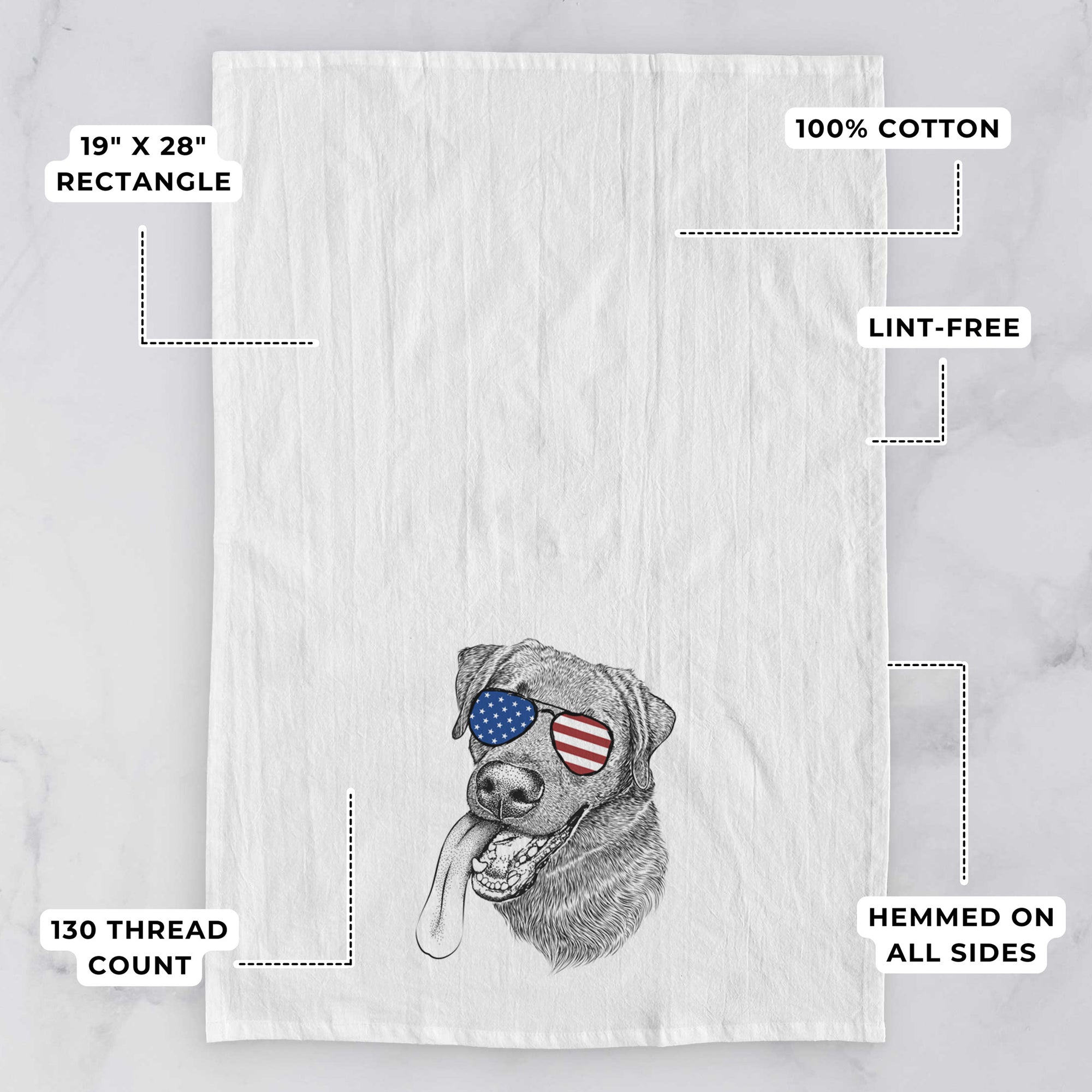 Macaroni the Lab Mix Tea Towel